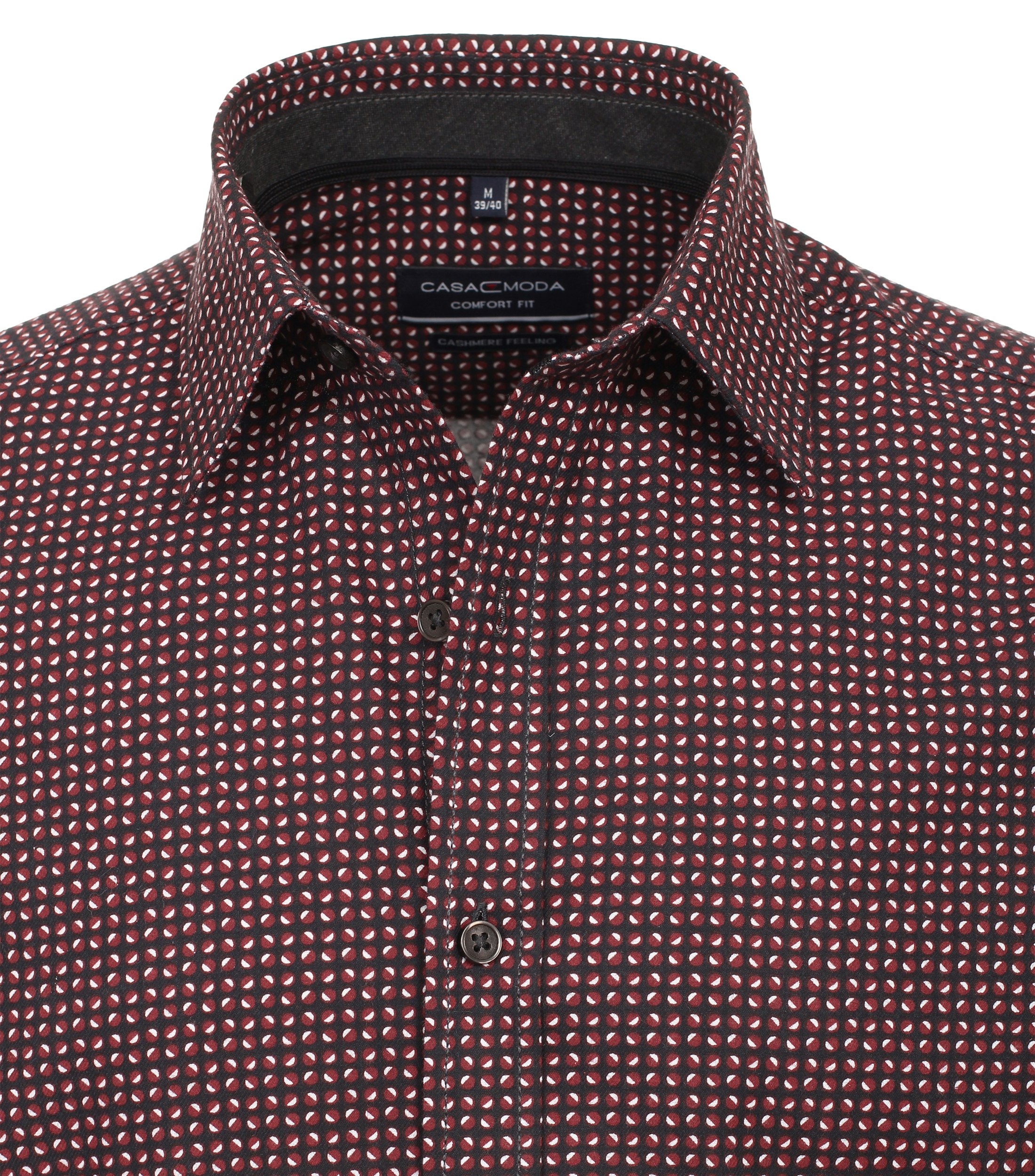 Ein Freizeithemd im Print Muster in der Farbe Dunkelrot