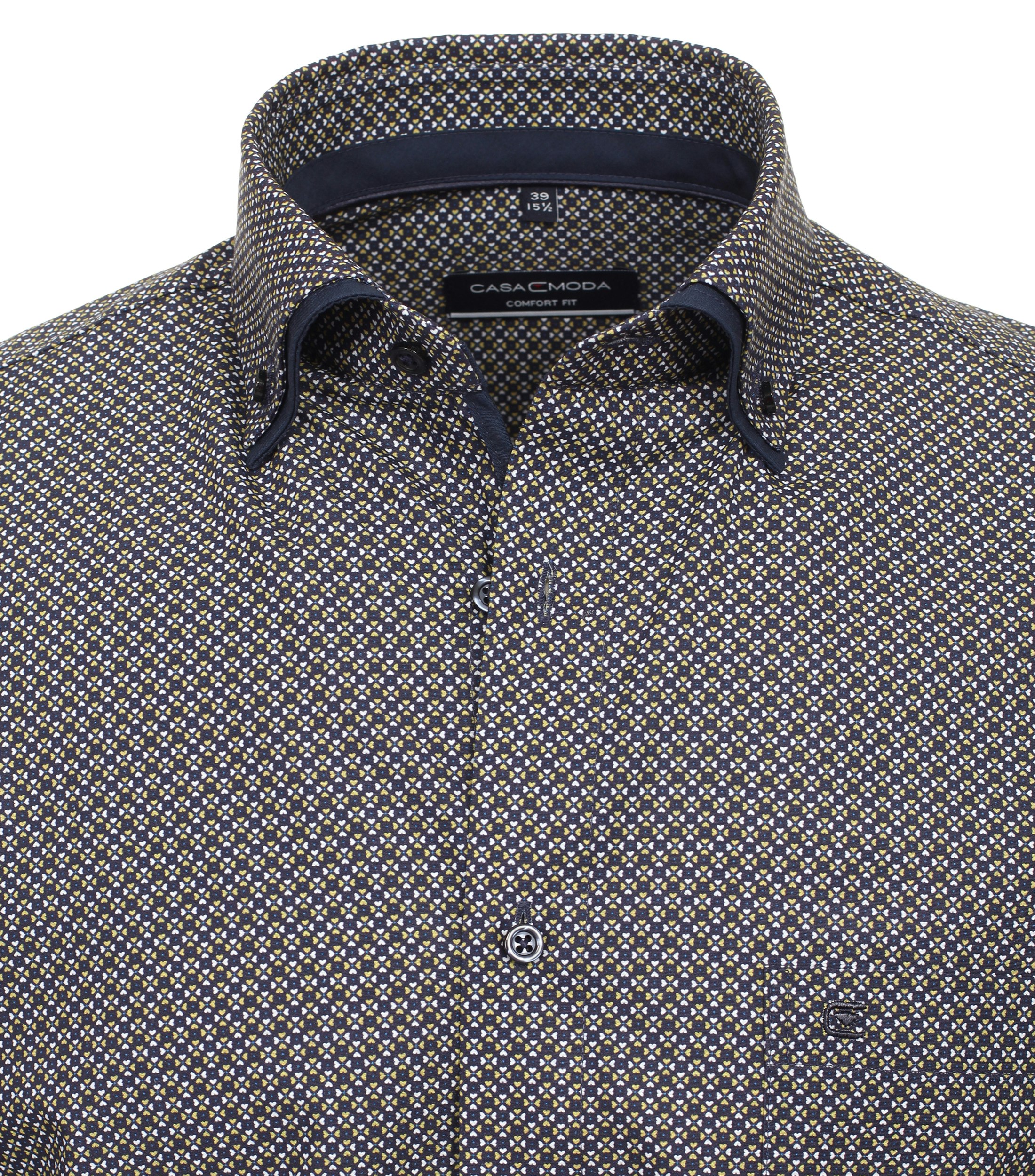 Ein Businesshemd im Print Muster in der Farbe Dunkelblau