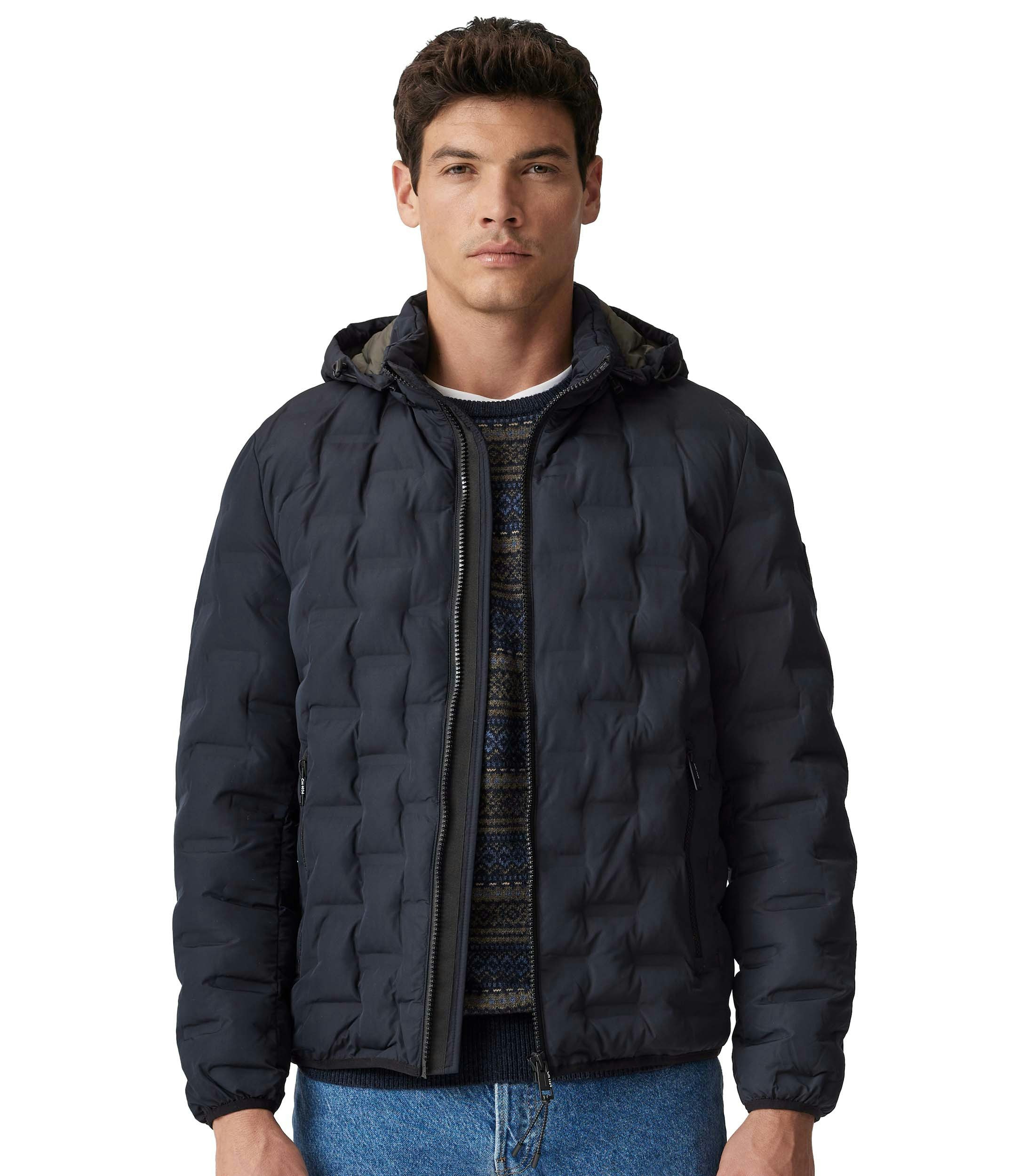 Ein Jacke im uni Muster in der Farbe Dunkelblau