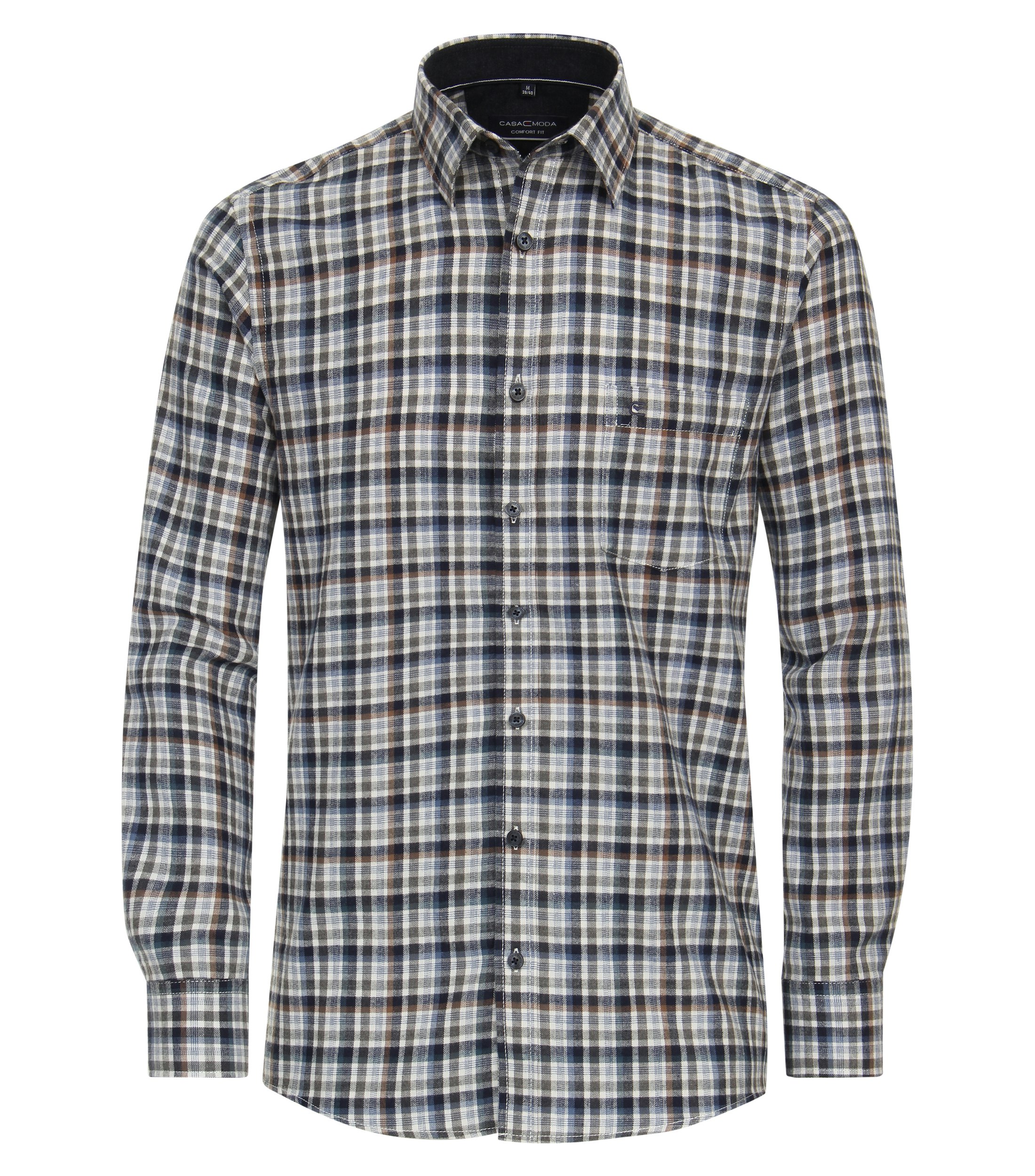 Ein Freizeithemd im kariert Muster in der Farbe Dunkelblau