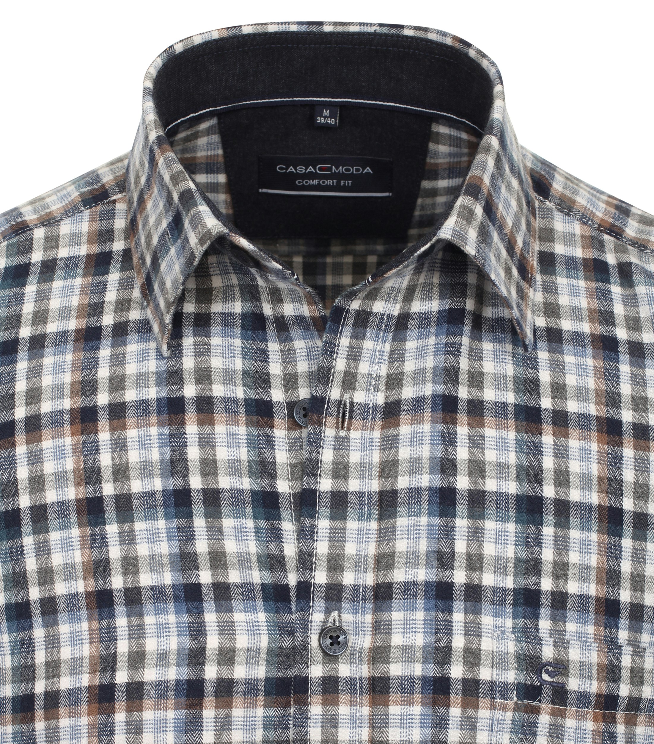 Ein Freizeithemd im kariert Muster in der Farbe Dunkelblau