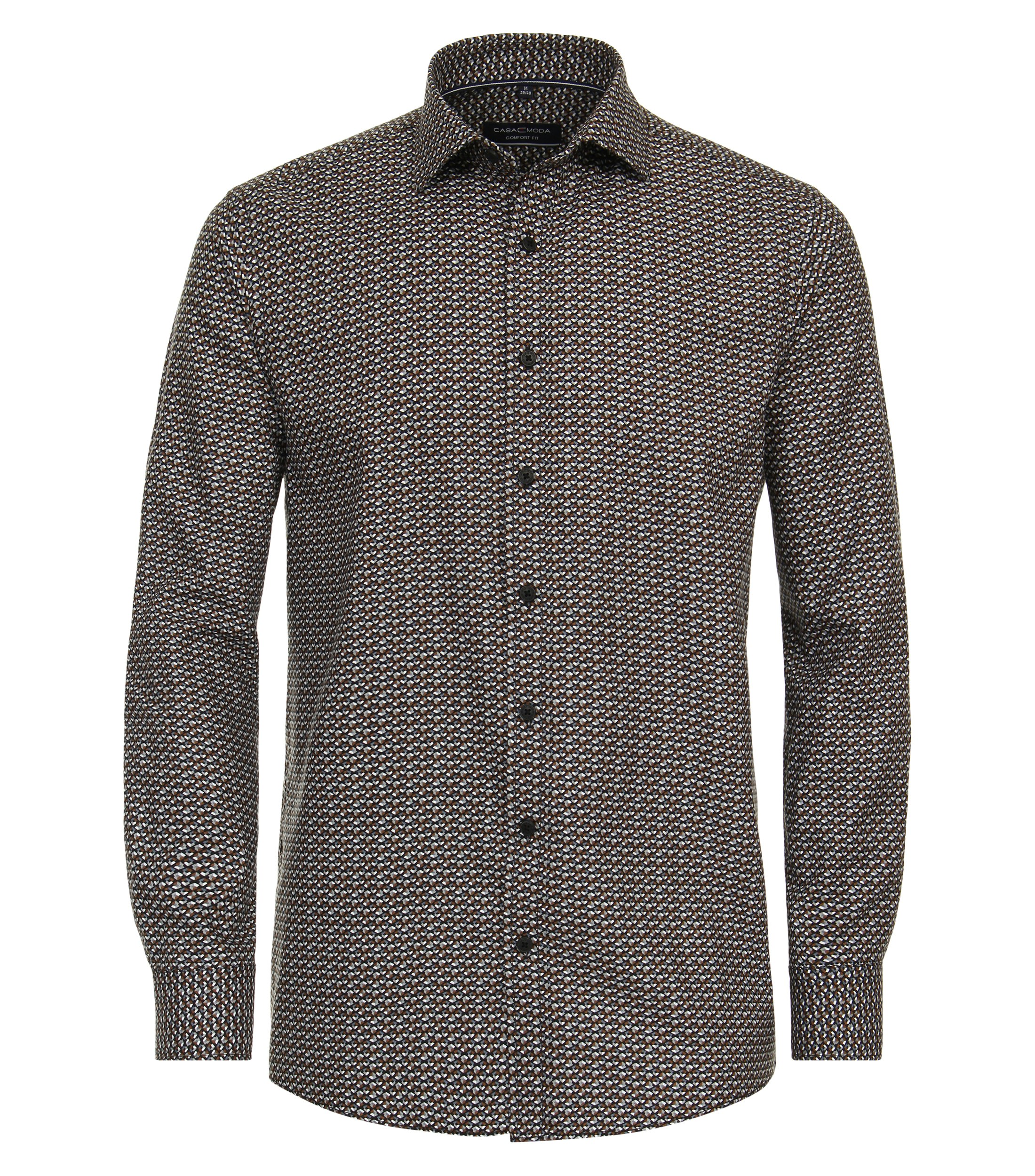 Ein Freizeithemd im Print Muster in der Farbe Braun