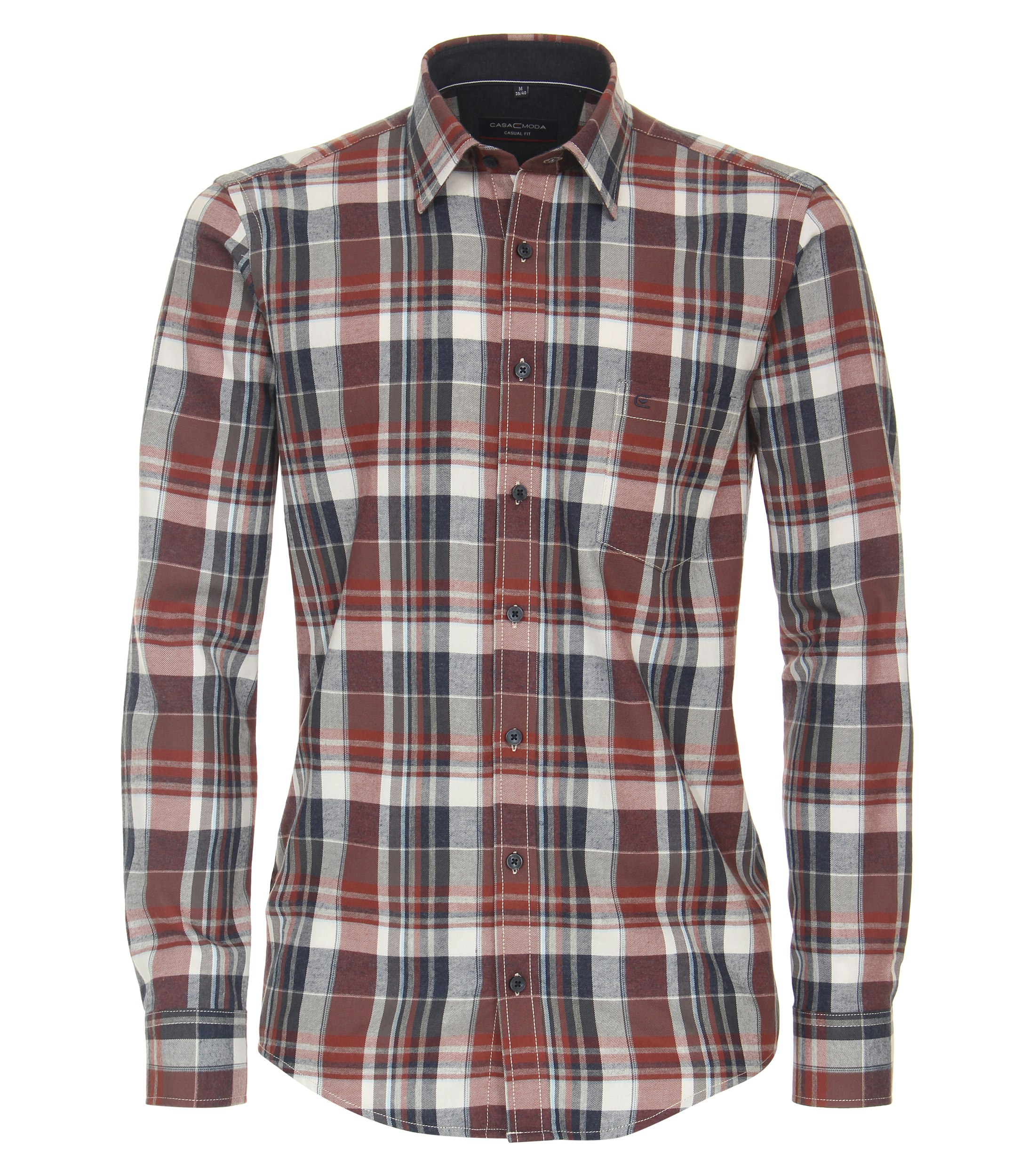Ein Freizeithemd im kariert Muster in der Farbe Dunkelrot