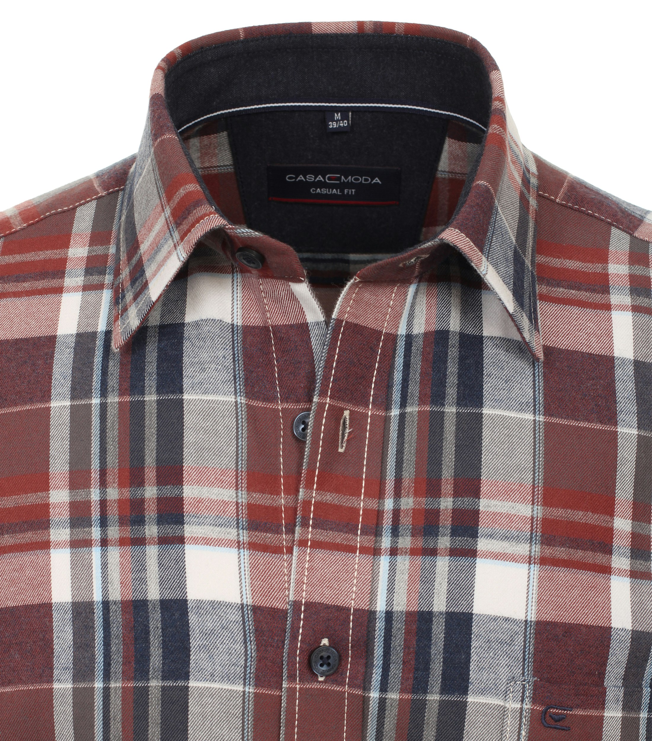Ein Freizeithemd im kariert Muster in der Farbe Dunkelrot