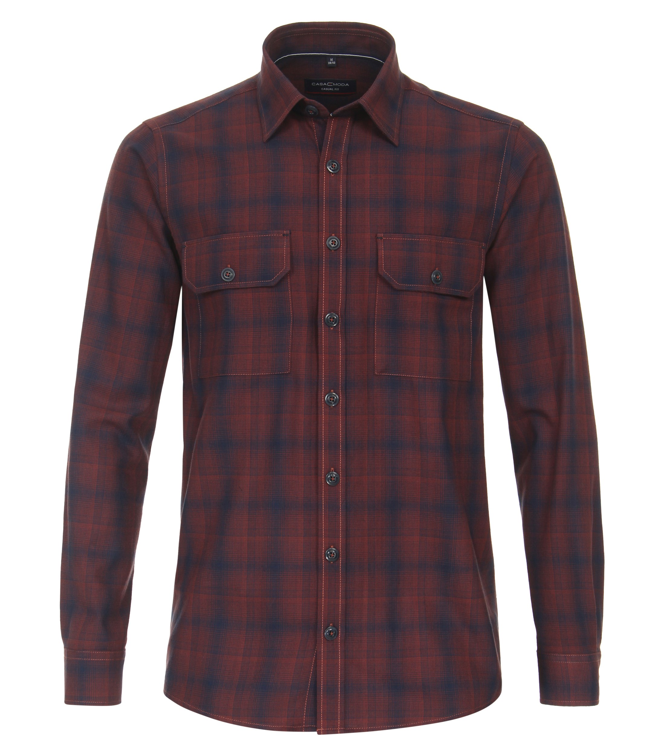 Ein Freizeithemd im kariert Muster in der Farbe Dunkelrot