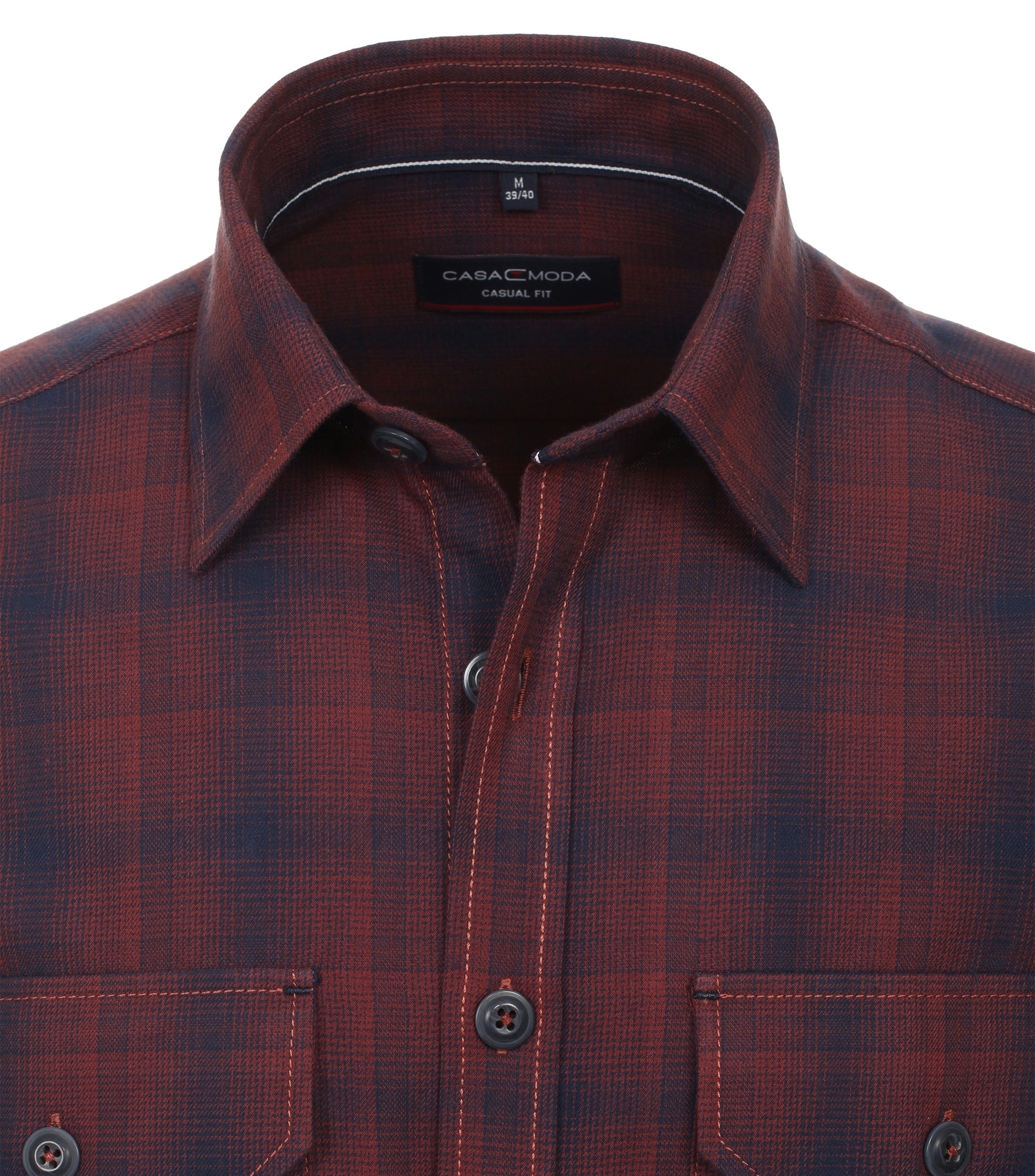 Ein Freizeithemd im kariert Muster in der Farbe Dunkelrot