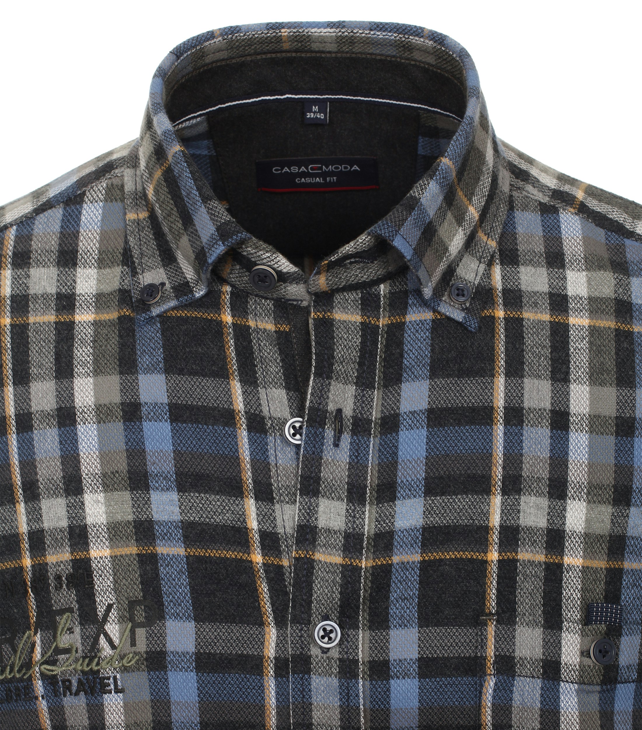 Ein Freizeithemd im kariert Muster in der Farbe Dunkelgrau