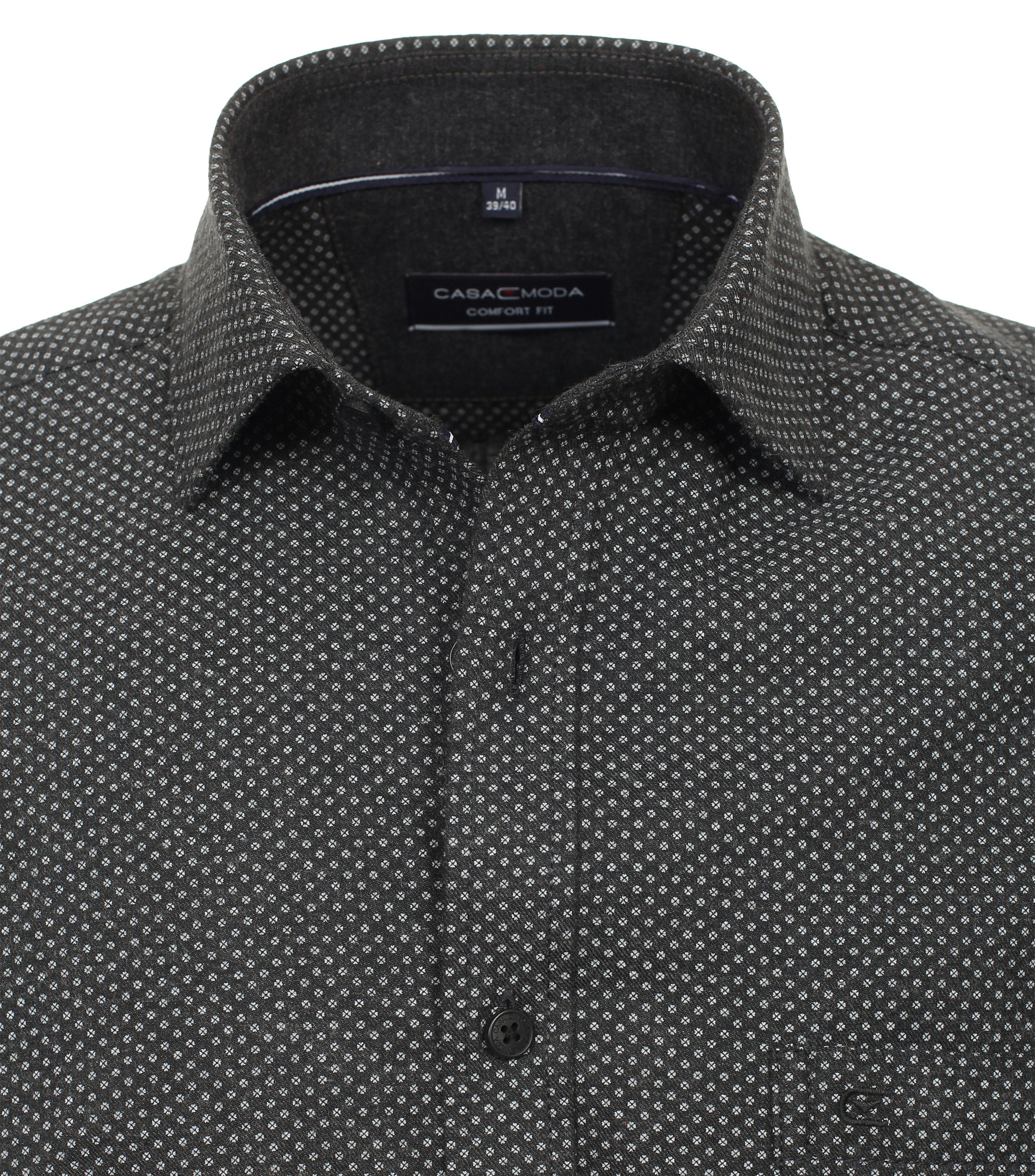 Ein Freizeithemd im Print Muster in der Farbe Dunkelgrau