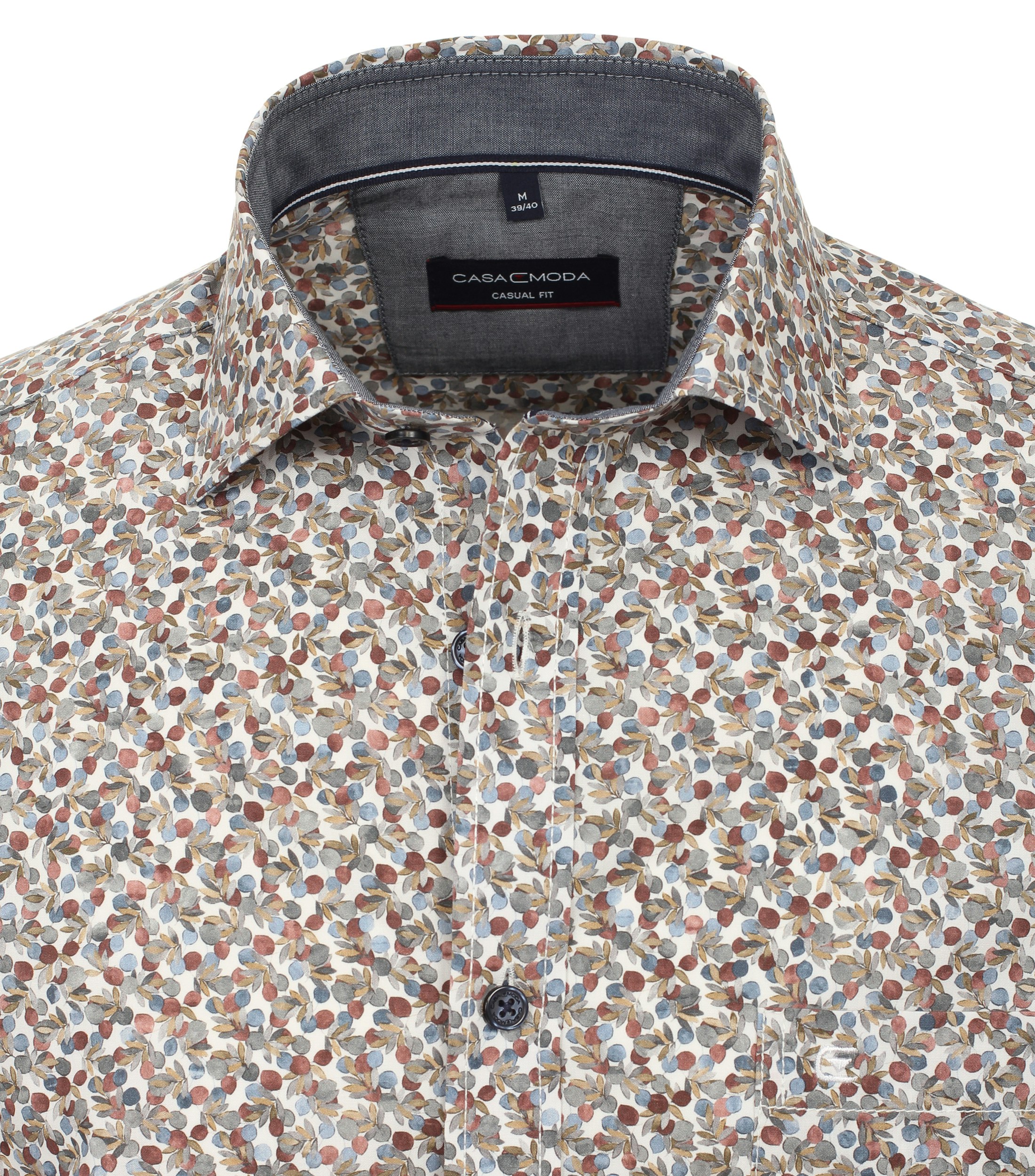 Ein Freizeithemd im Print Muster in der Farbe Mittelrot