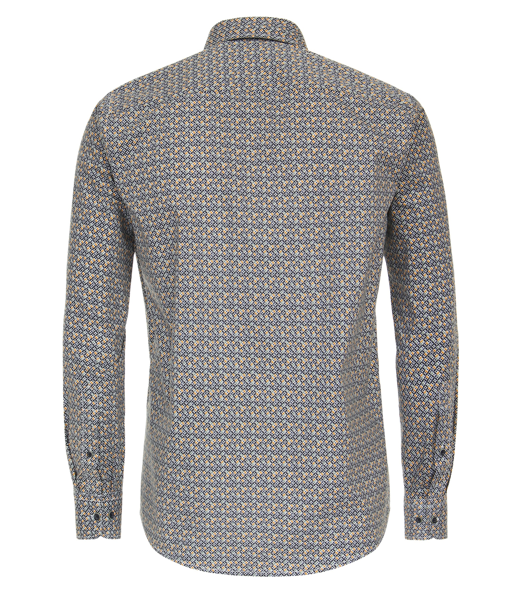 Ein Freizeithemd im Print Muster in der Farbe Senfgelb