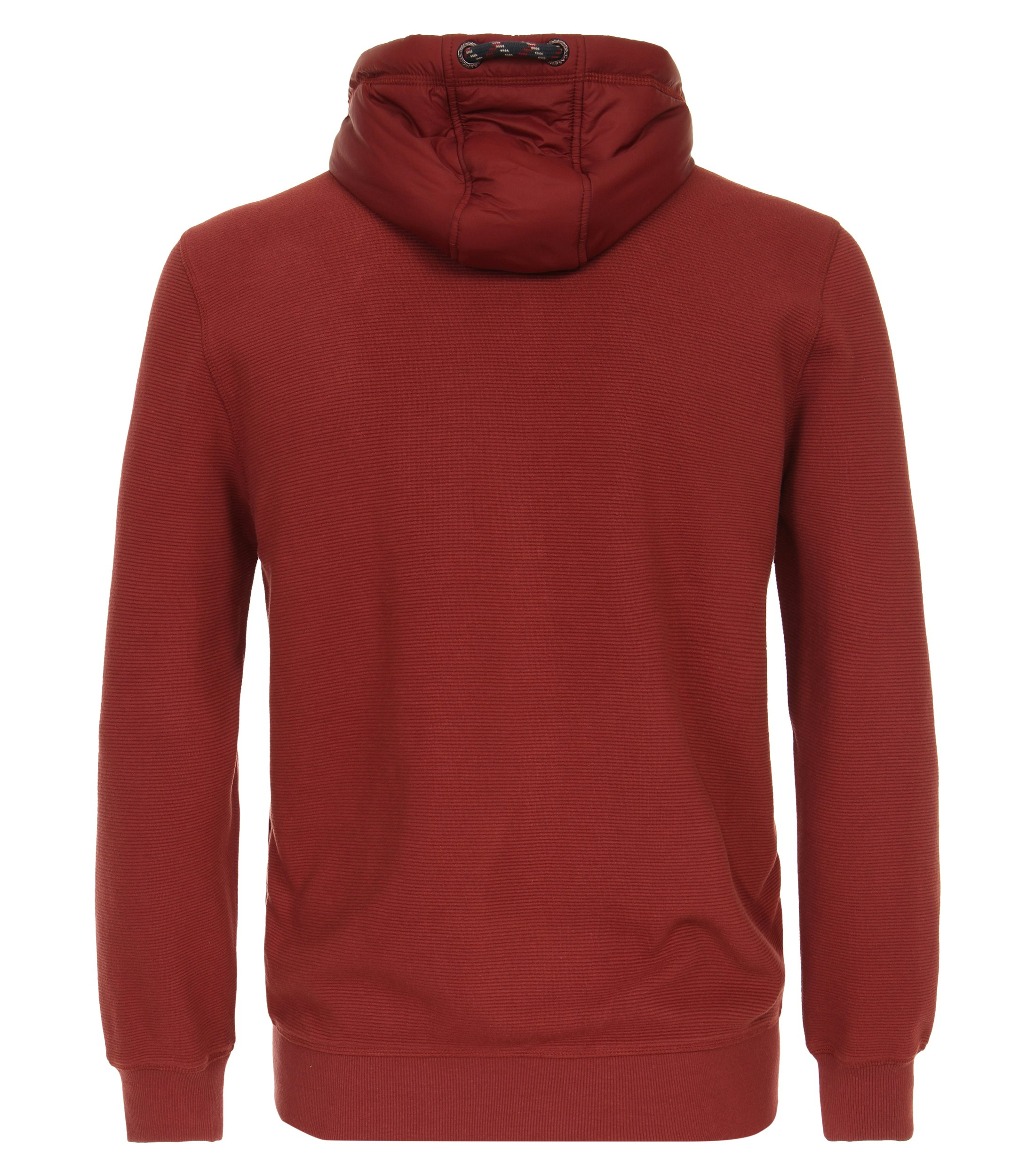 Ein Sweatjacke im uni Muster in der Farbe Mittelrot