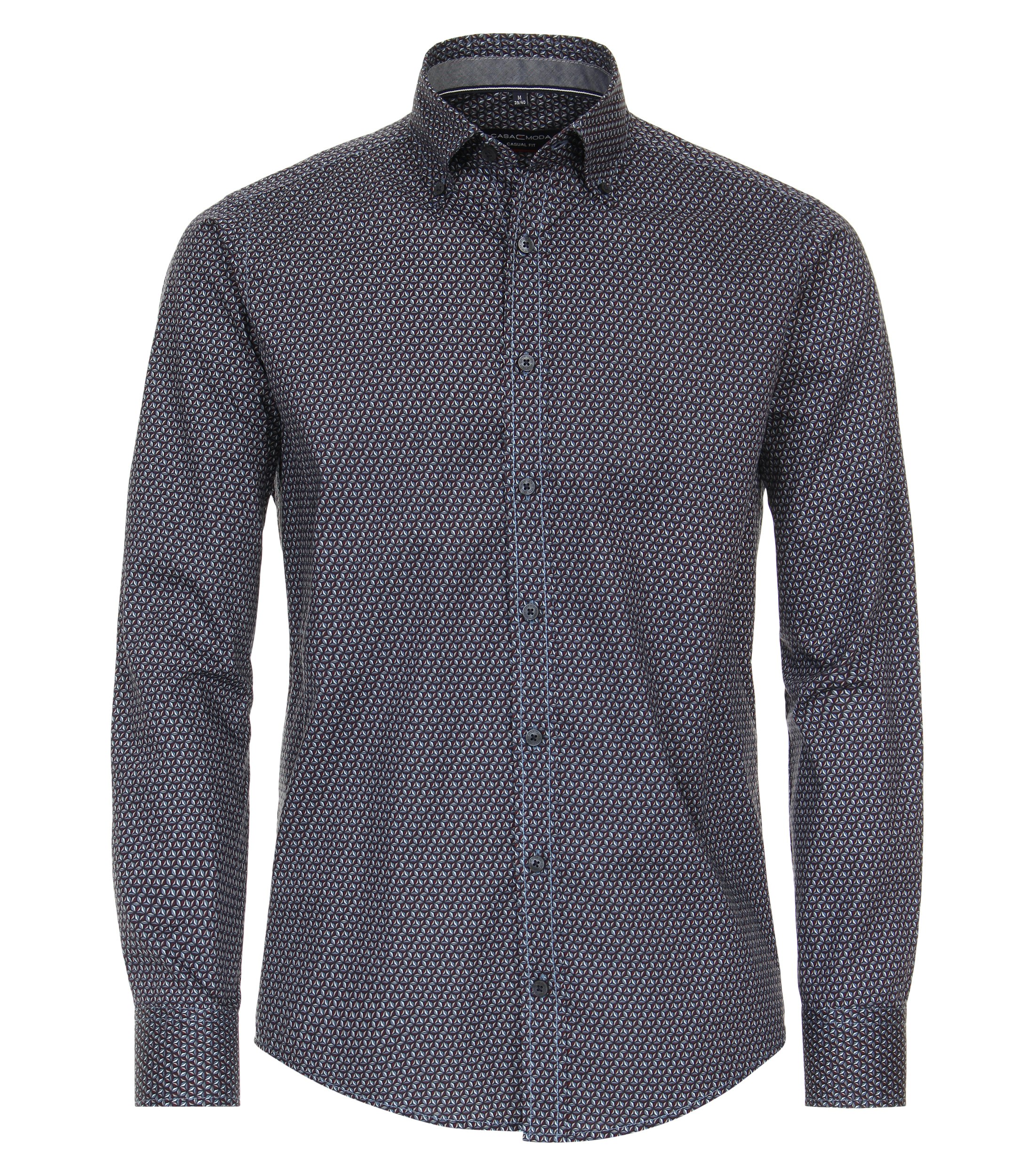 Ein Freizeithemd im Print Muster in der Farbe Dunkelblau