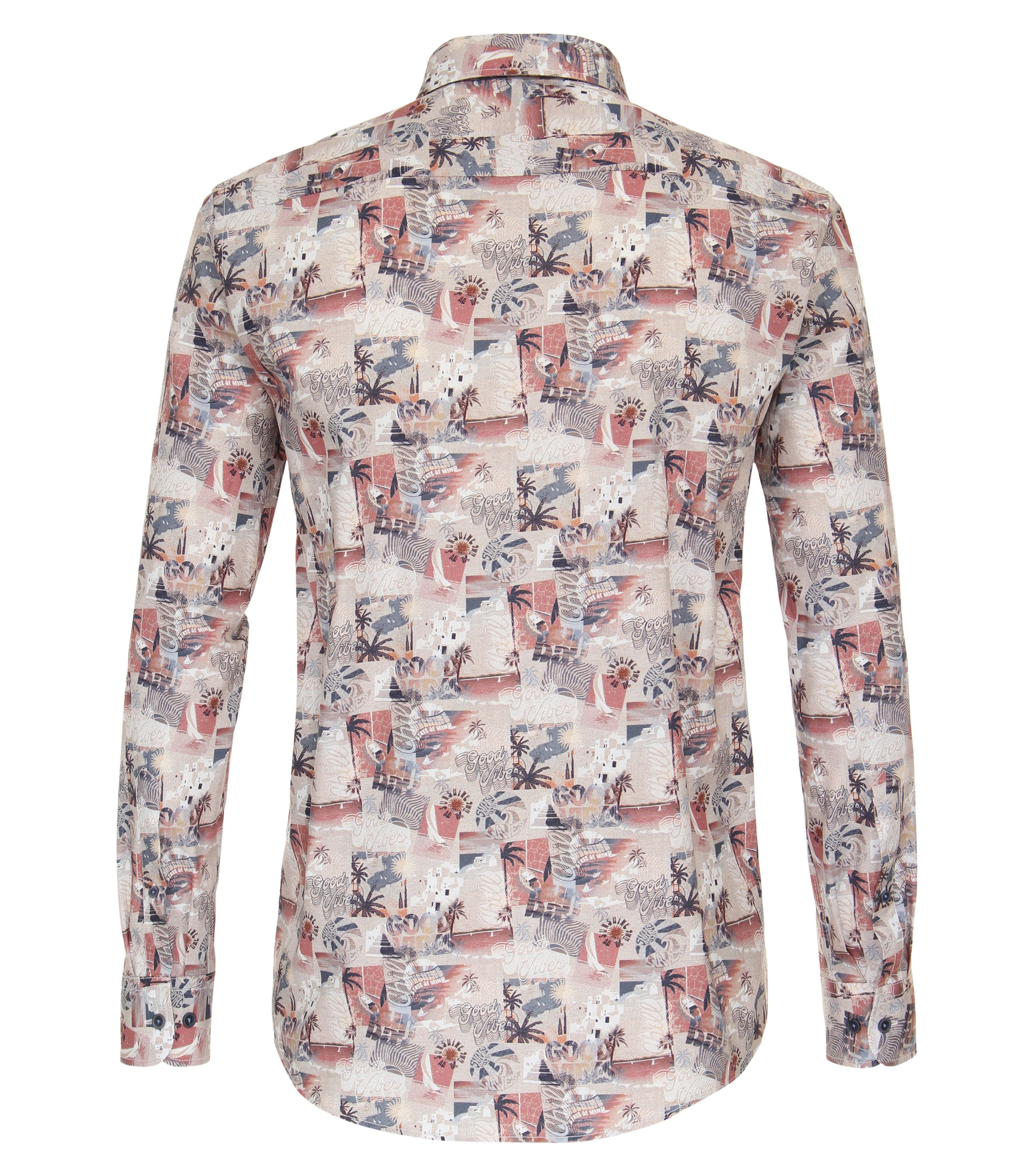 Ein Freizeithemd im Print Muster in der Farbe Mittelrot