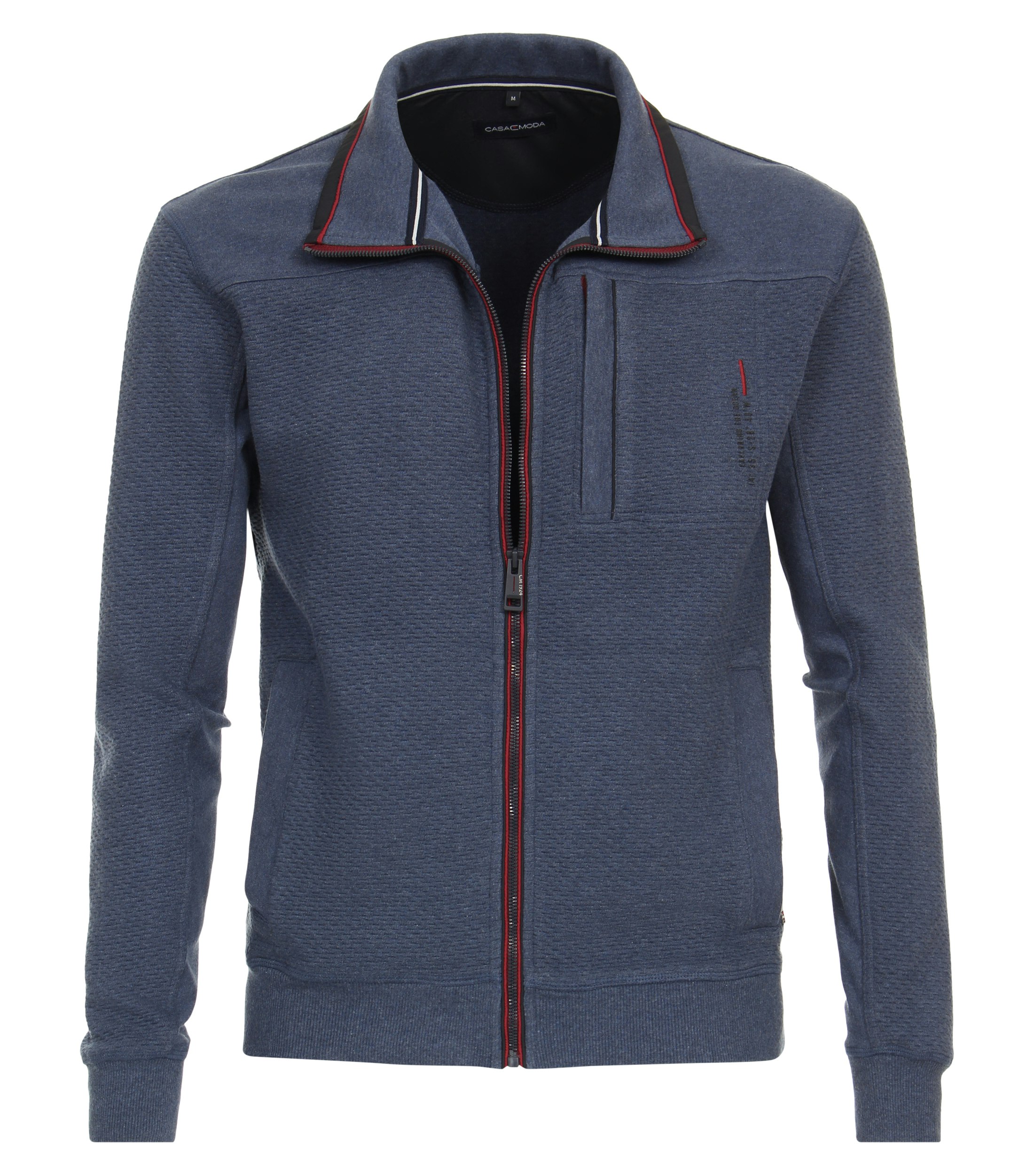 Sweatjacke im unifarbenen Design in der Farbe Mittelblau