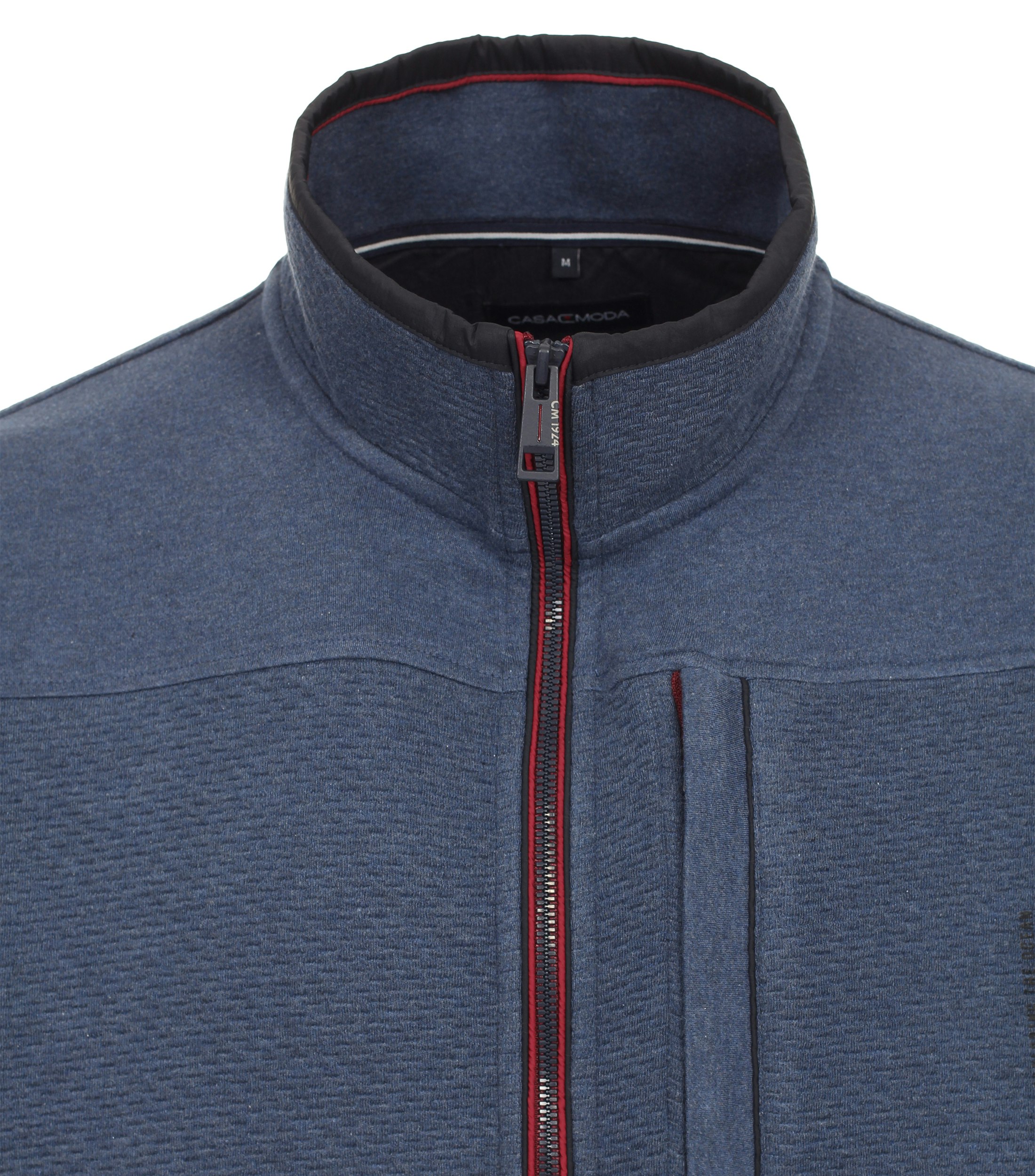 Sweatjacke im unifarbenen Design in der Farbe Mittelblau