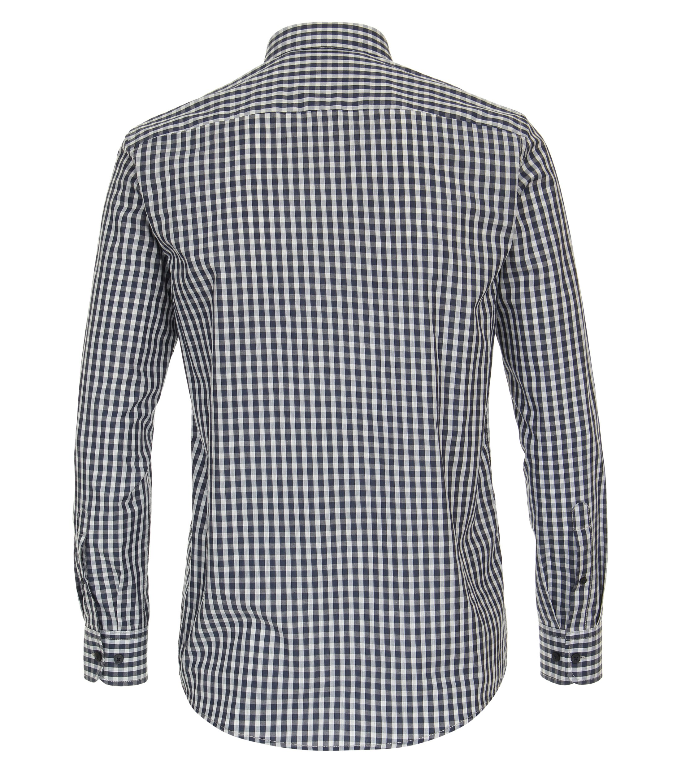Ein Freizeithemd im kariert Muster in der Farbe graues Dunkelblau
