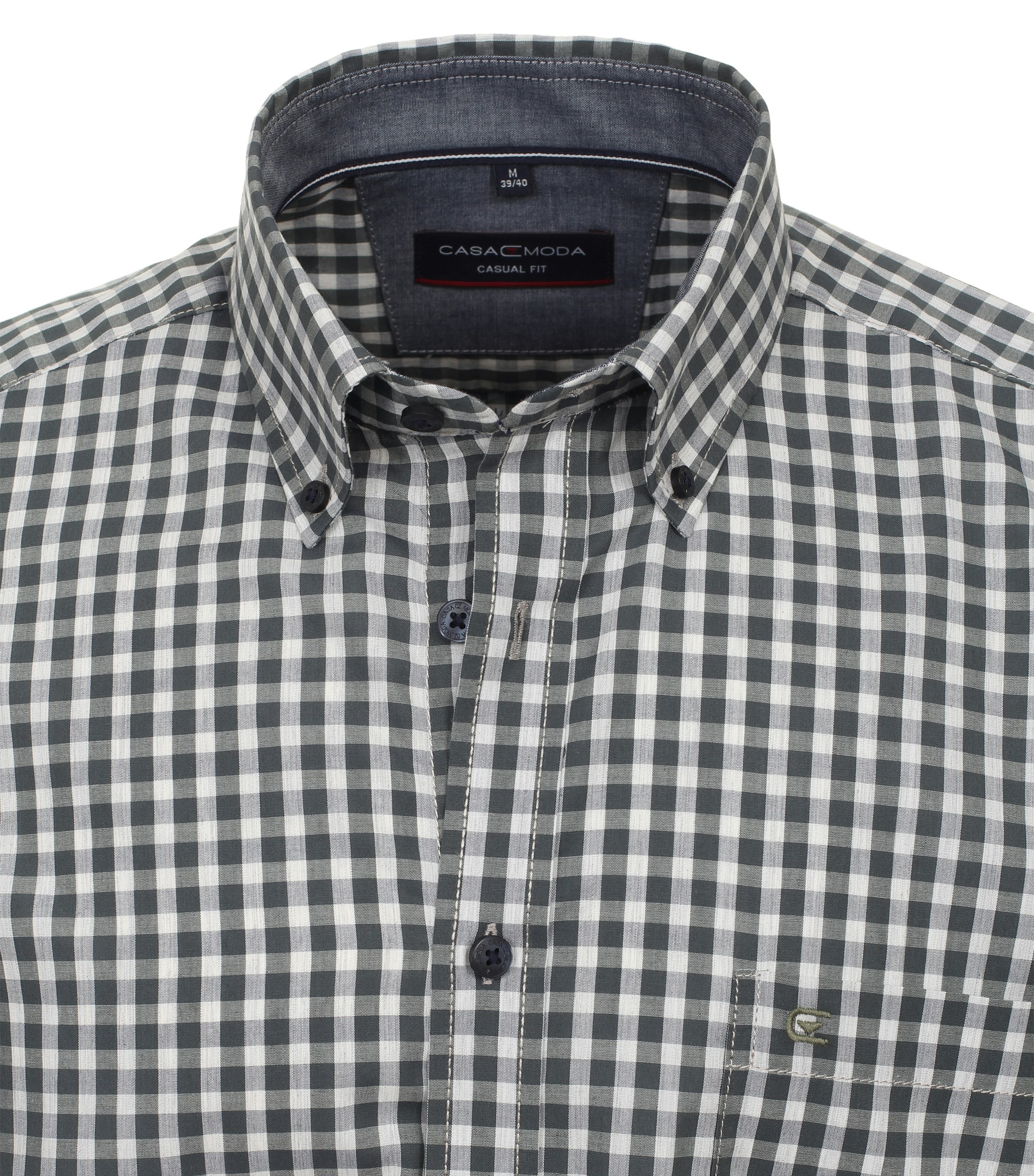 Ein Freizeithemd im kariert Muster in der Farbe Dunkelgrün