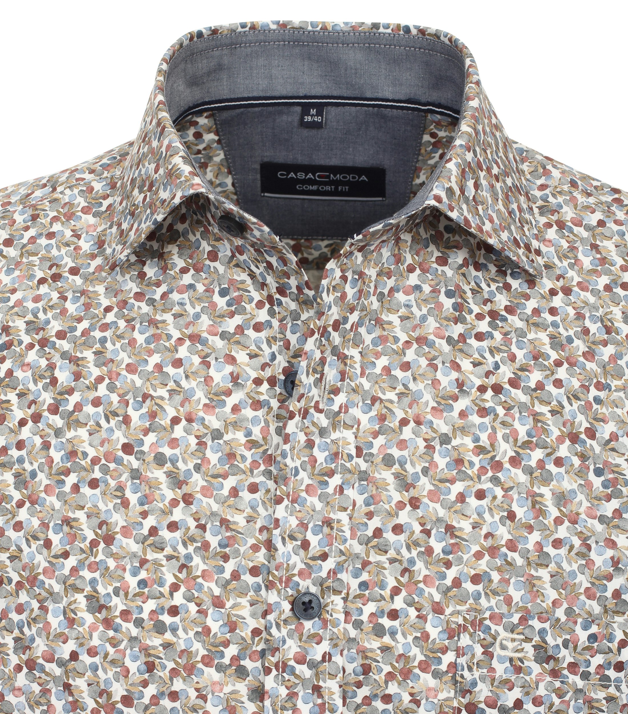 Ein Freizeithemd im Print Muster in der Farbe Mittelrot