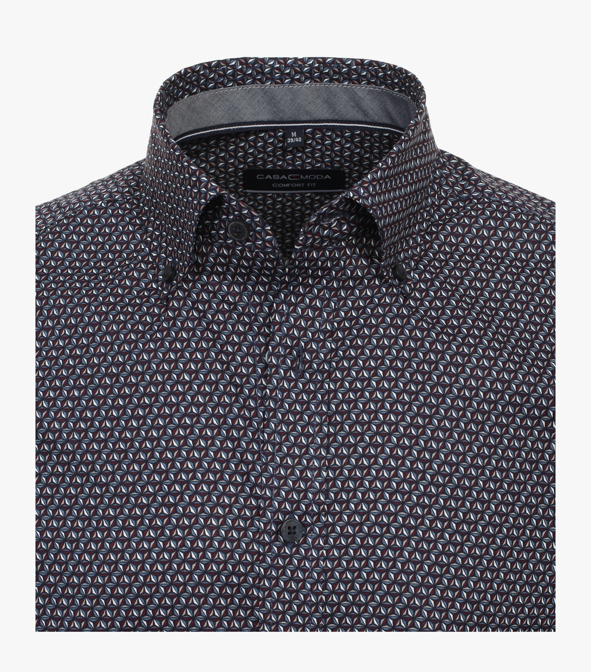 Ein Freizeithemd im Print Muster in der Farbe Dunkelblau