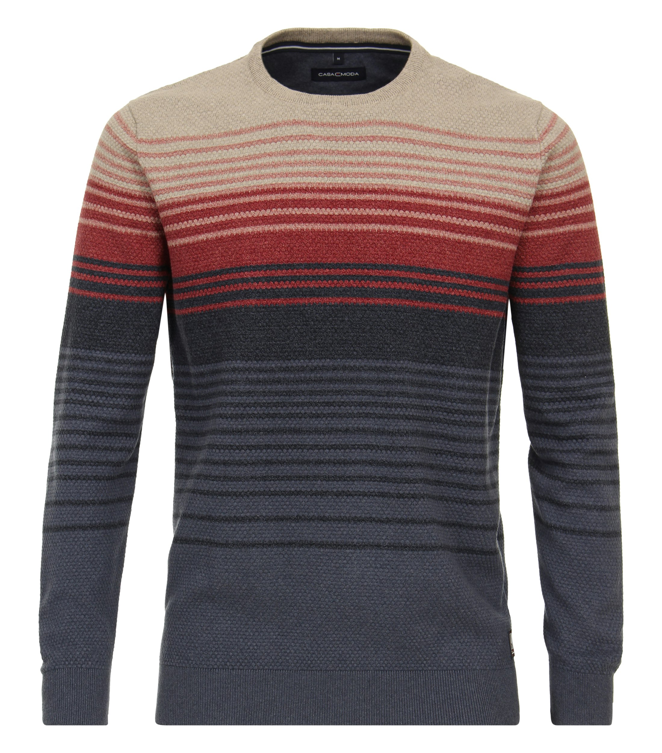 Pullover im gestreiften Muster in der Farbe Mittelrot