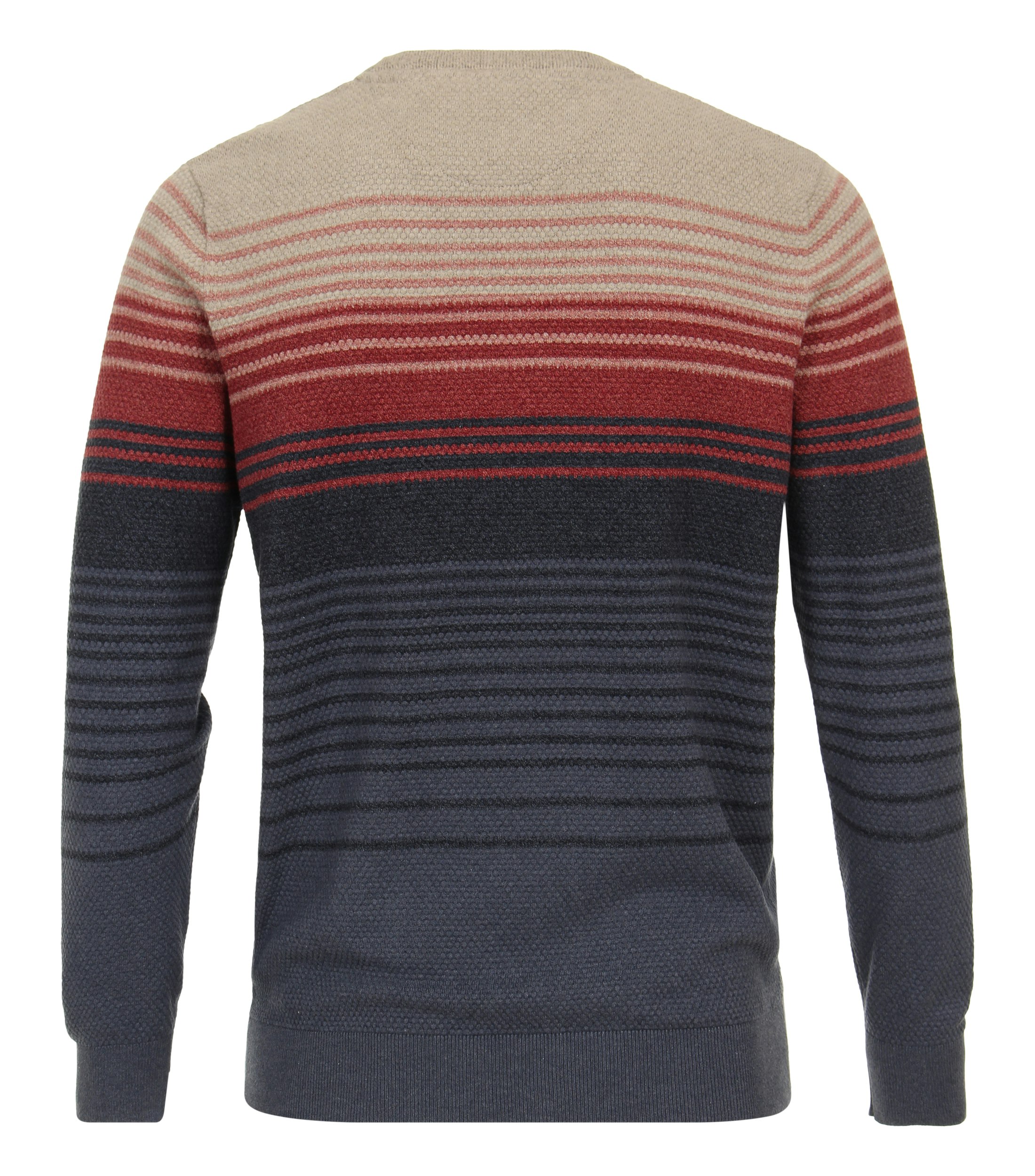 Ein Pullover im gestreift Muster in der Farbe Mittelrot