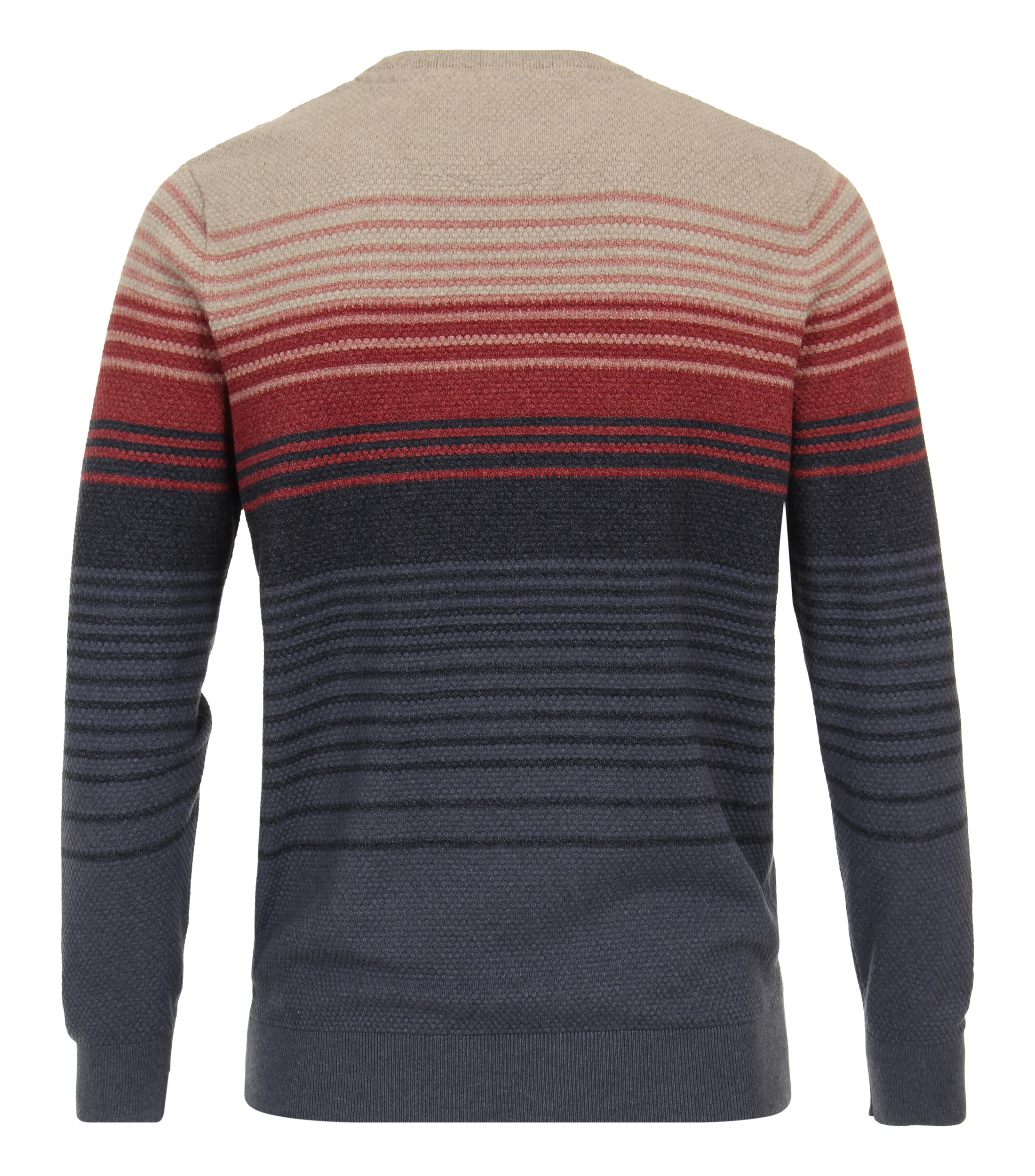 Pullover im gestreiften Muster in der Farbe Mittelrot