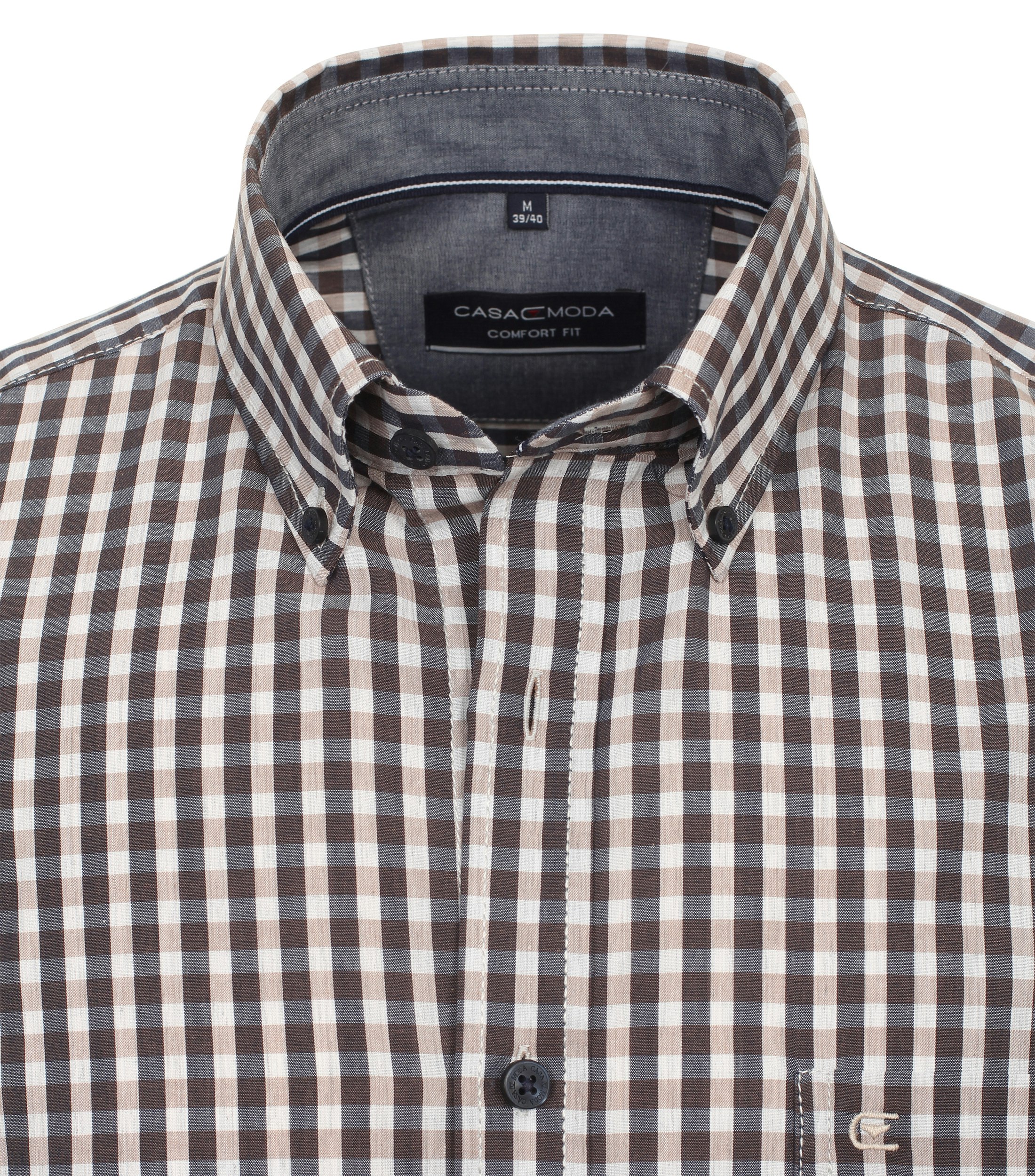 Ein Freizeithemd im kariert Muster in der Farbe Hellbraun