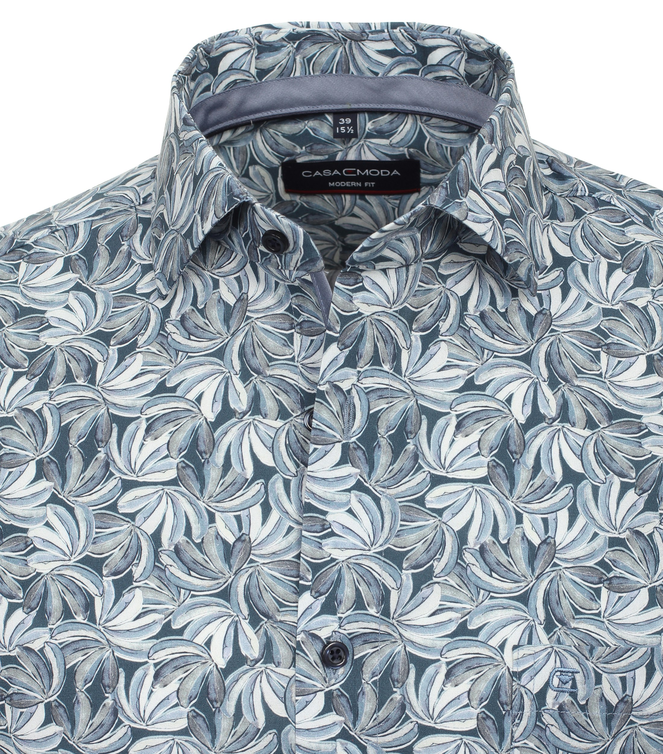 Ein Businesshemd im Print Muster in der Farbe Mittelblau