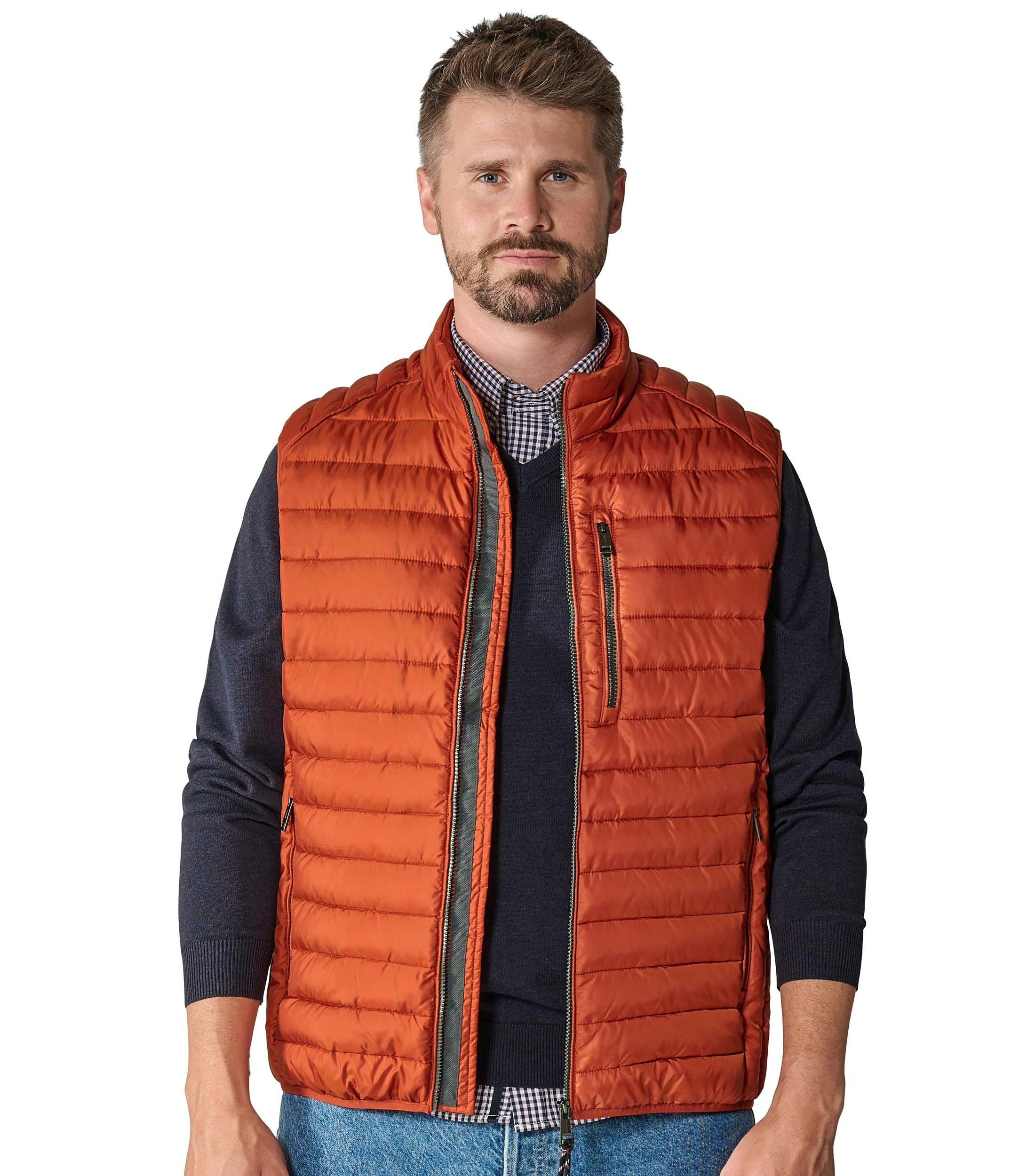 Ein Weste im uni Muster in der Farbe Orange