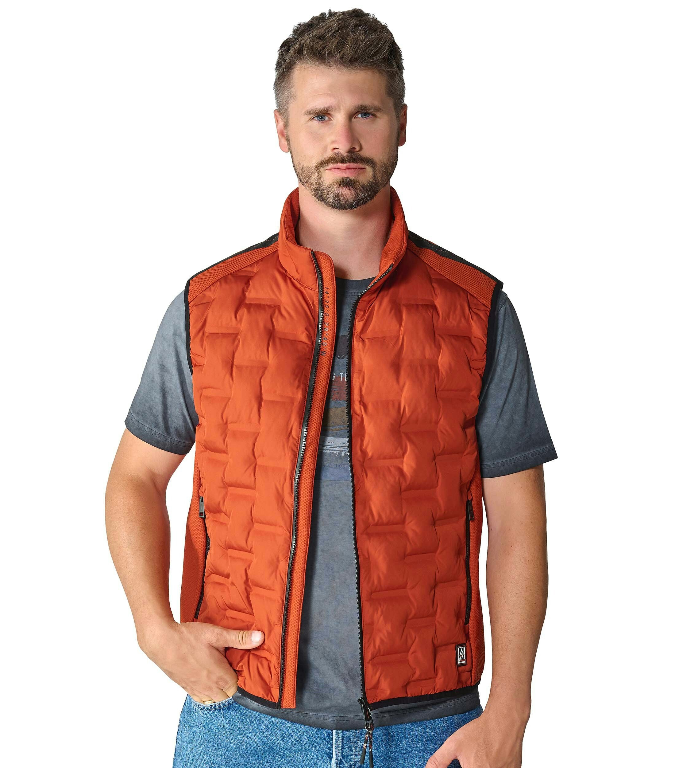 Ein Weste im uni Muster in der Farbe Orange