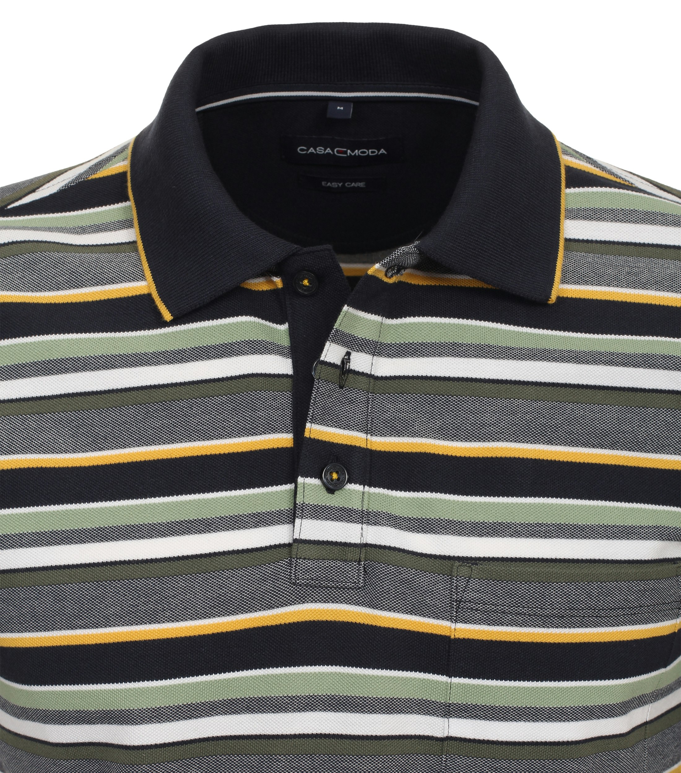 Ein Polo-Shirt im gestreift Muster in der Farbe Gelb