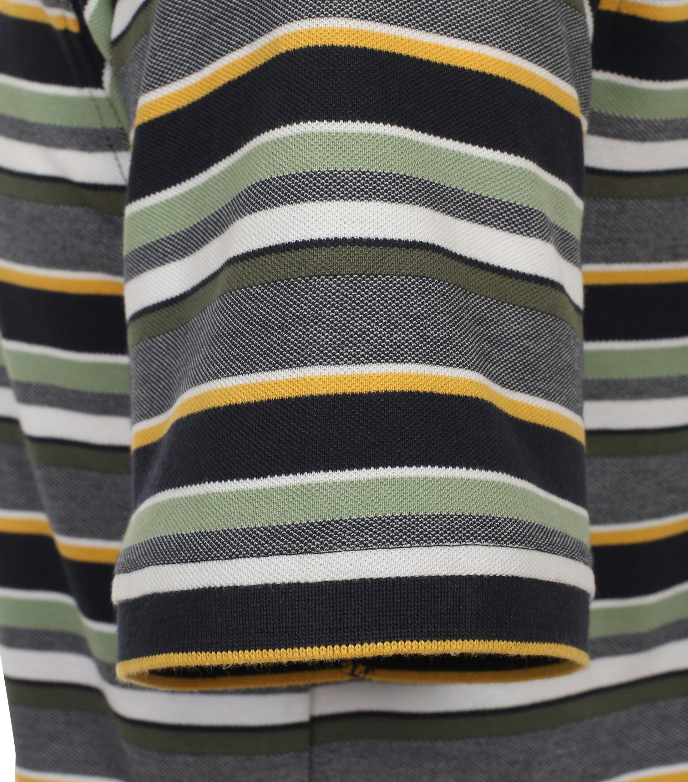 Ein Polo-Shirt im gestreift Muster in der Farbe Gelb