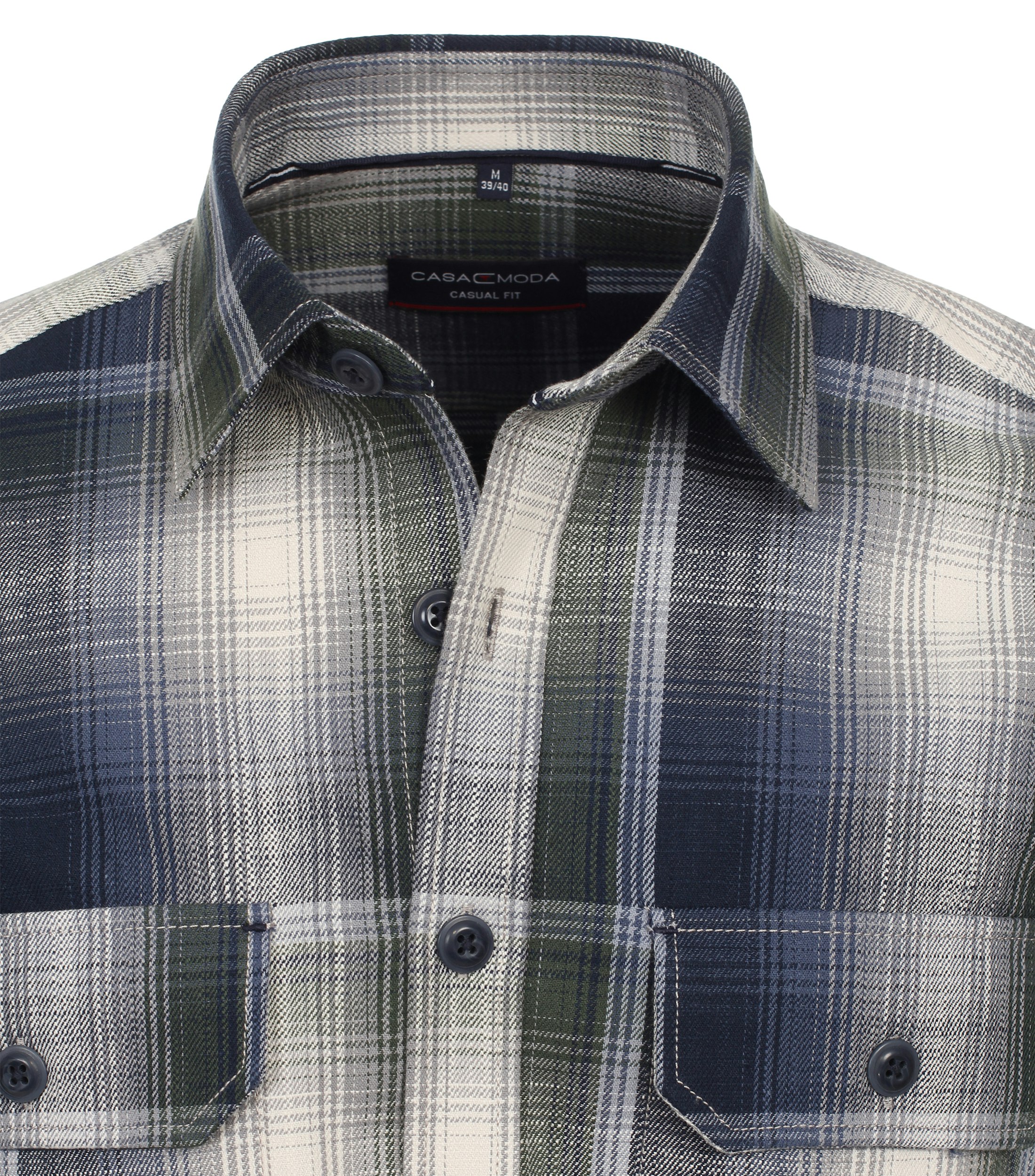 Ein Freizeithemd im uni Muster in der Farbe Grün