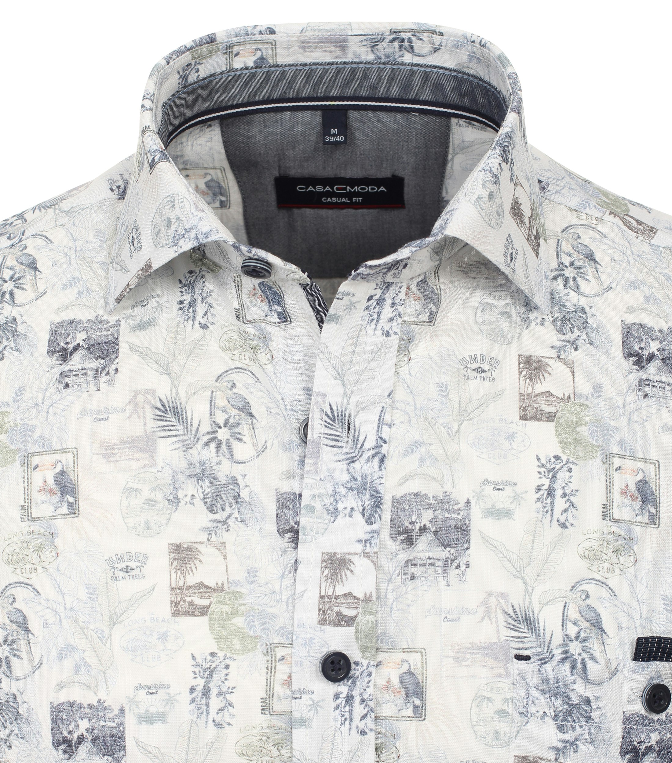 Ein Freizeithemd im Print Muster in der Farbe Mittelblau