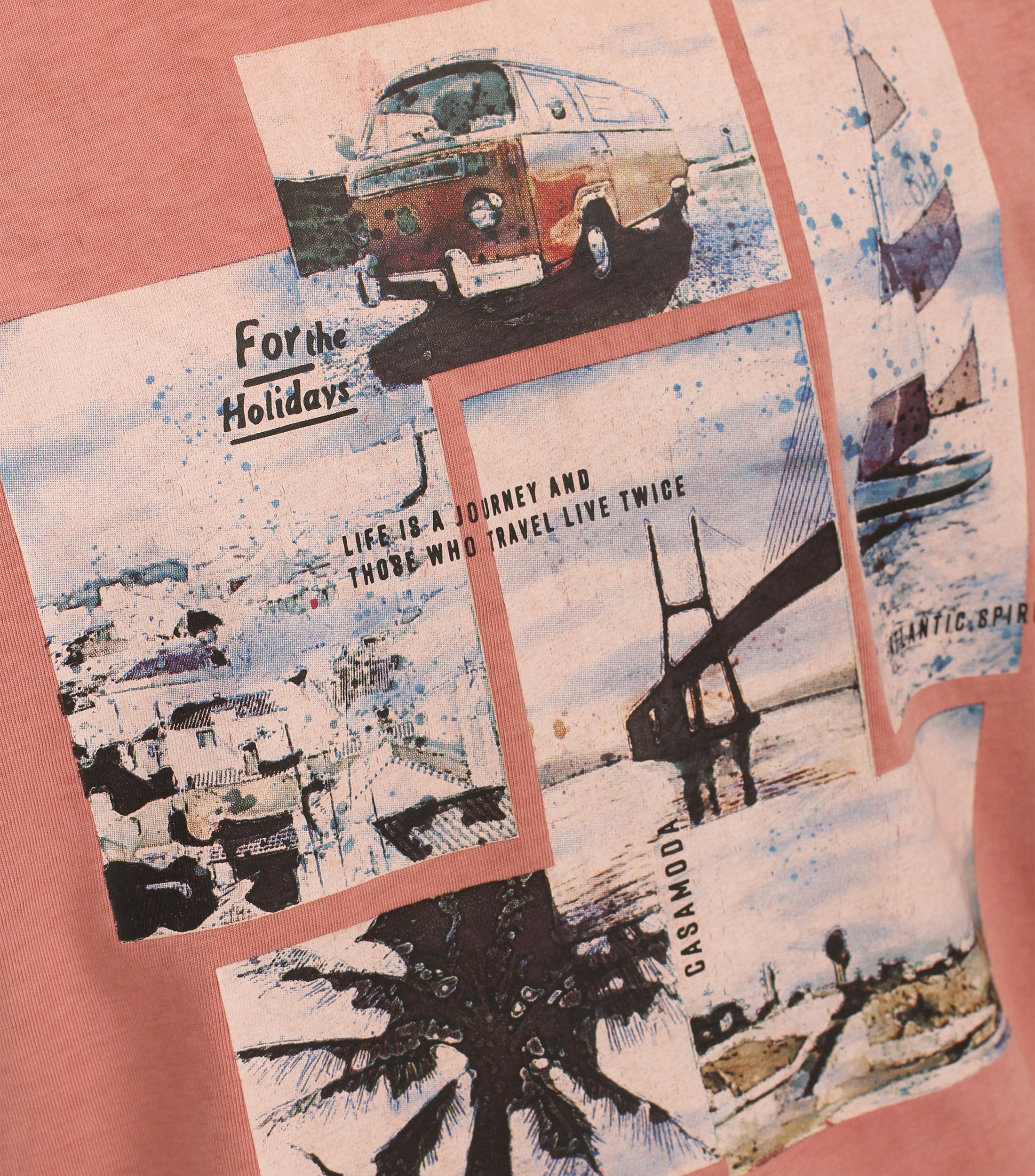 Ein T-Shirt im Print Muster in der Farbe Hellrot