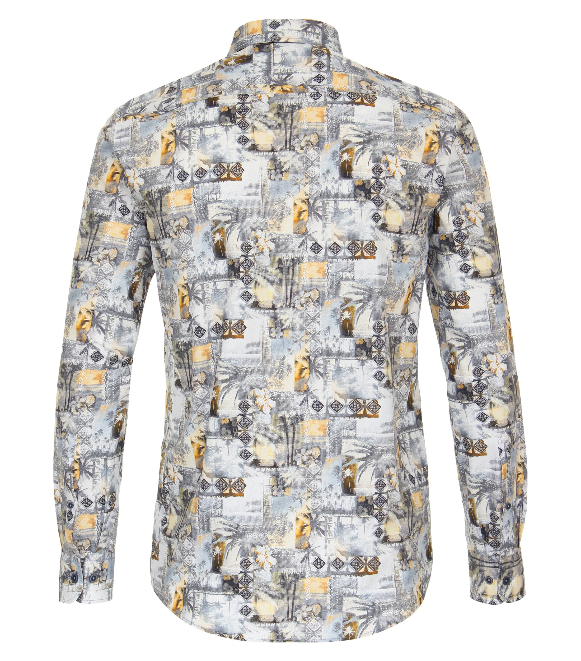 Ein Freizeithemd im Print Muster in der Farbe Gelb