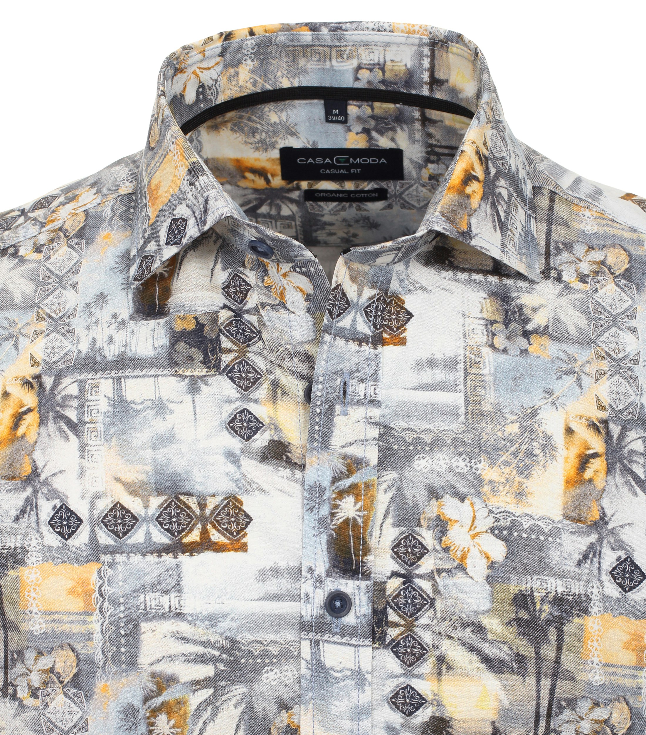 Ein Freizeithemd im Print Muster in der Farbe Gelb