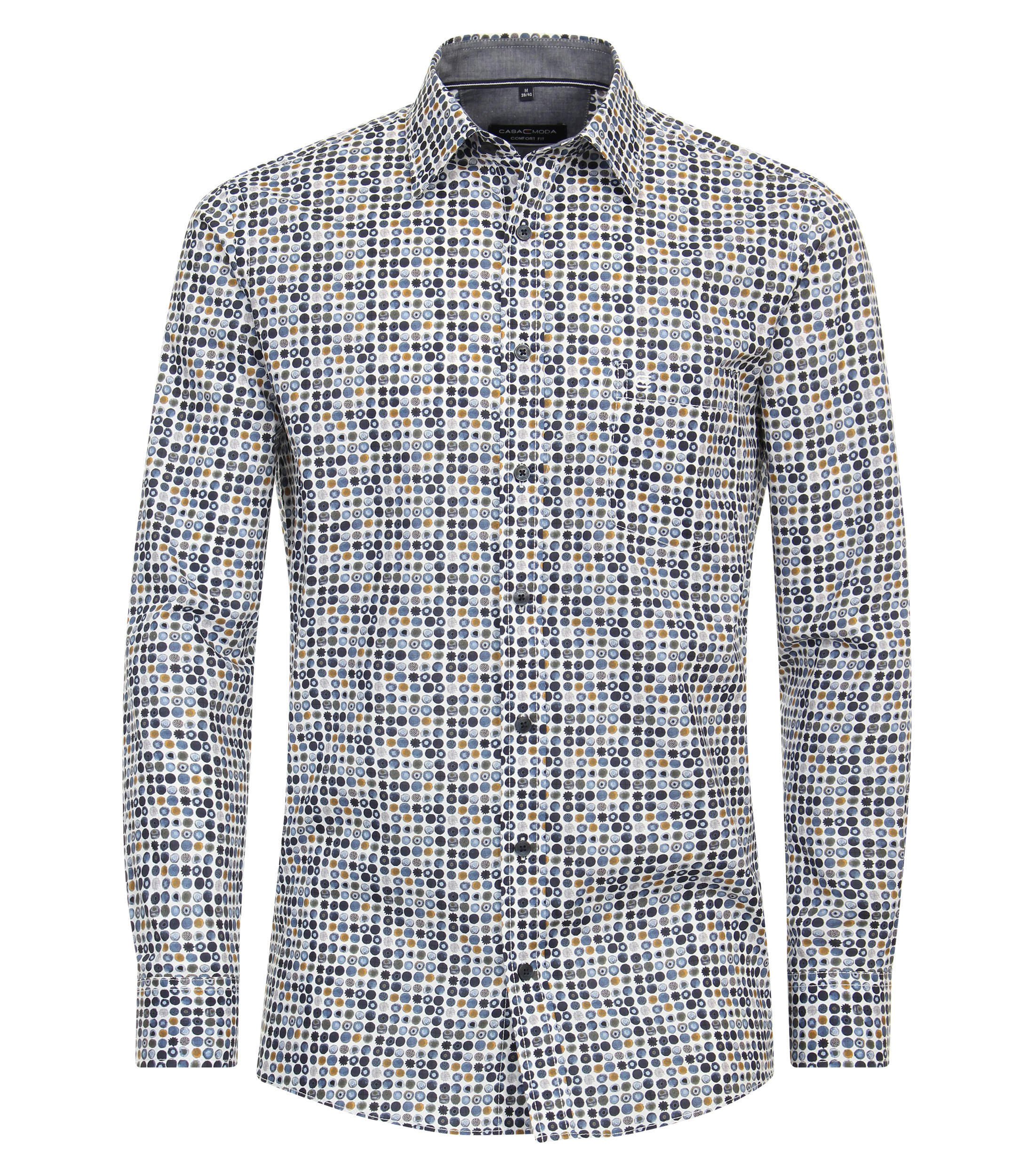 Ein Freizeithemd im Print Muster in der Farbe Mittelblau