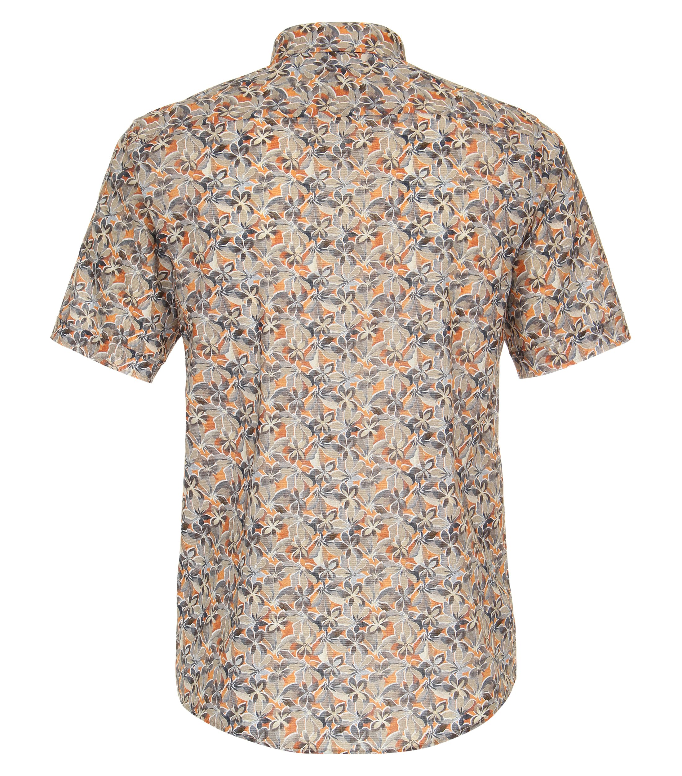 Ein Freizeithemd im Print Muster in der Farbe Orange