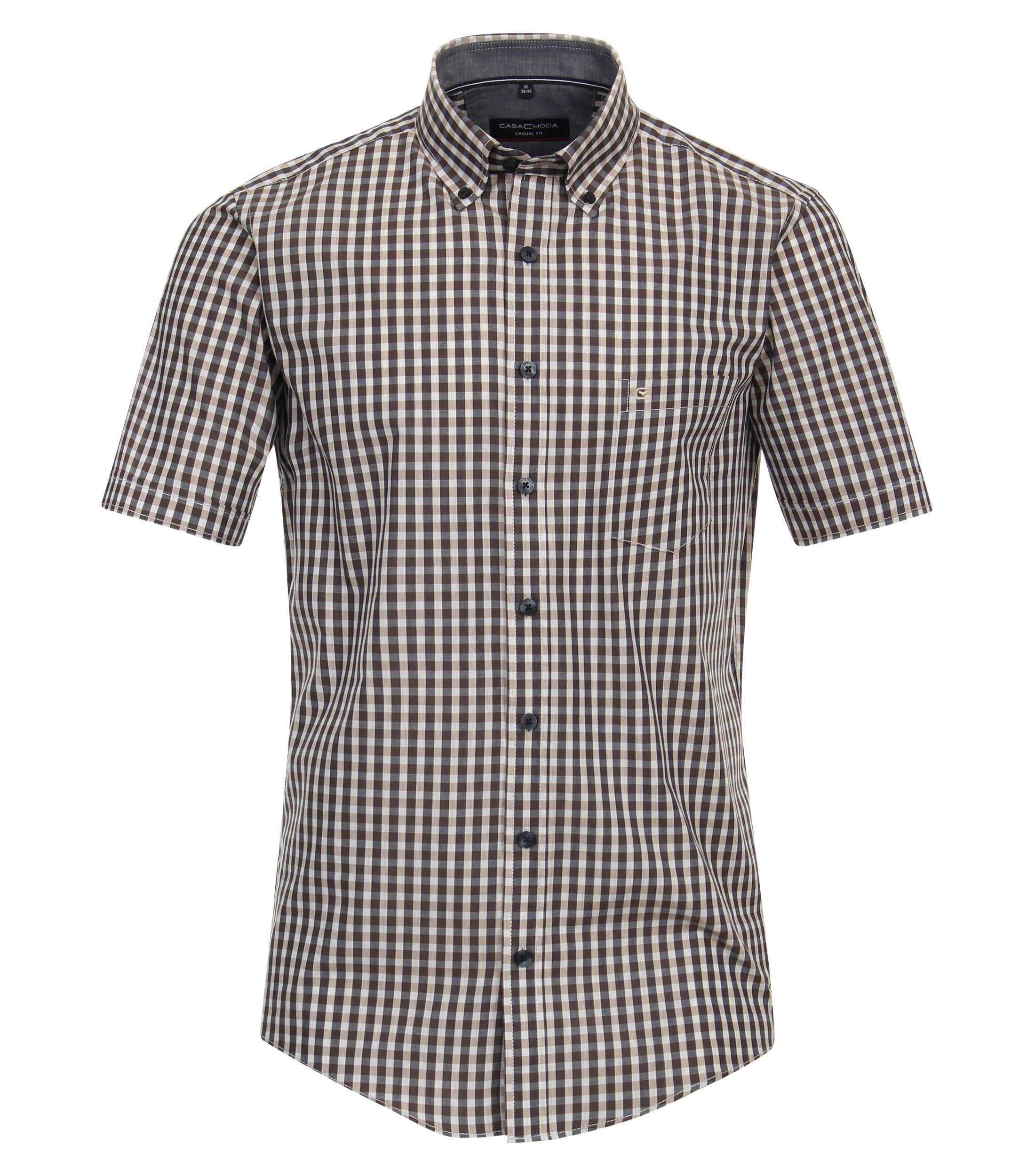 Ein Freizeithemd im kariert Muster in der Farbe Hellbraun