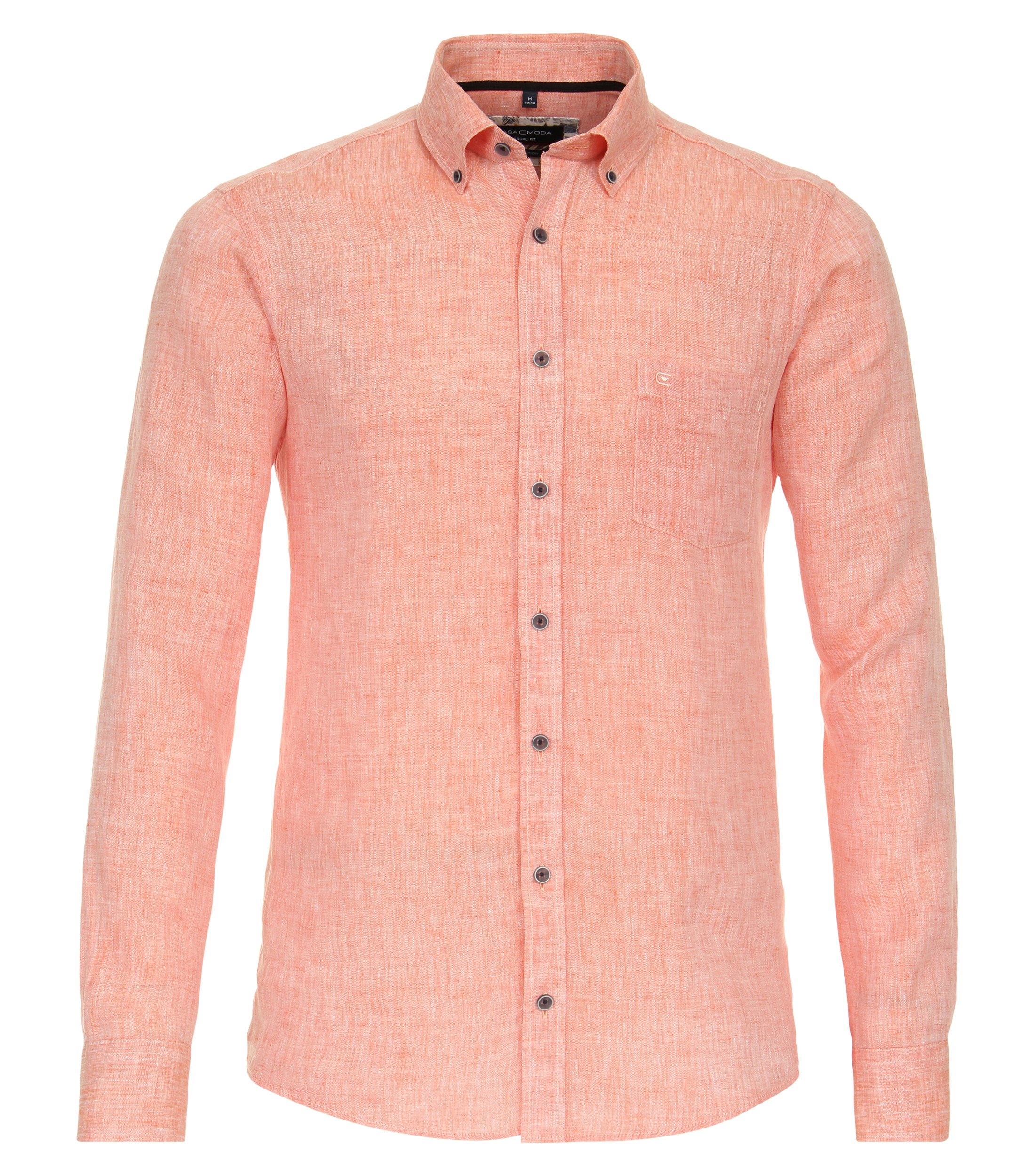 Ein Freizeithemd im uni Muster in der Farbe Orange