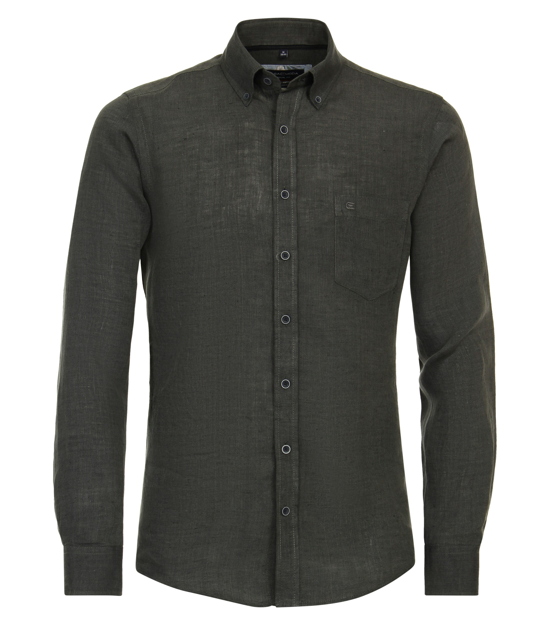 Ein Freizeithemd im uni Muster in der Farbe Dunkelgrün