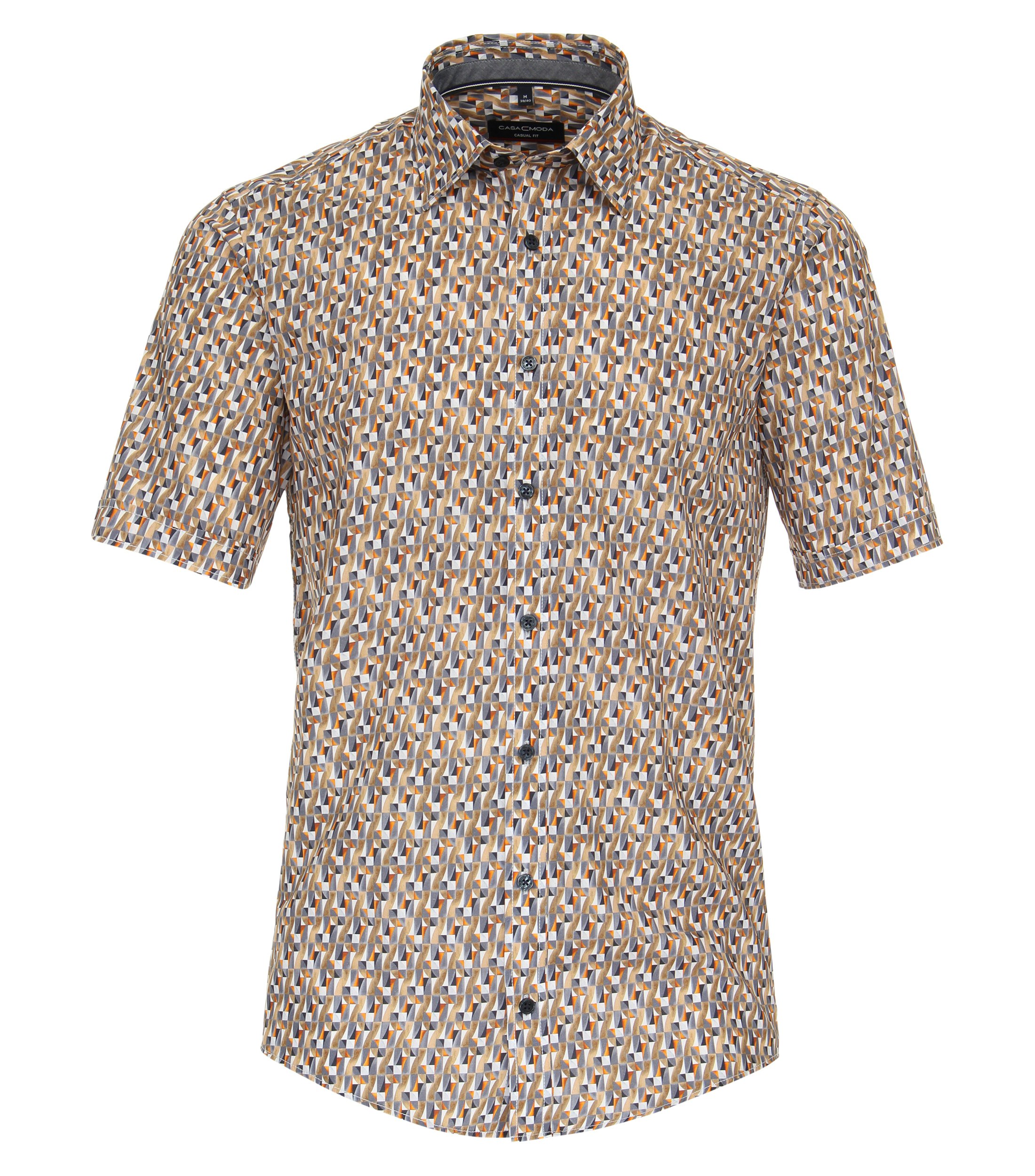 Ein Freizeithemd im Print Muster in der Farbe Orange