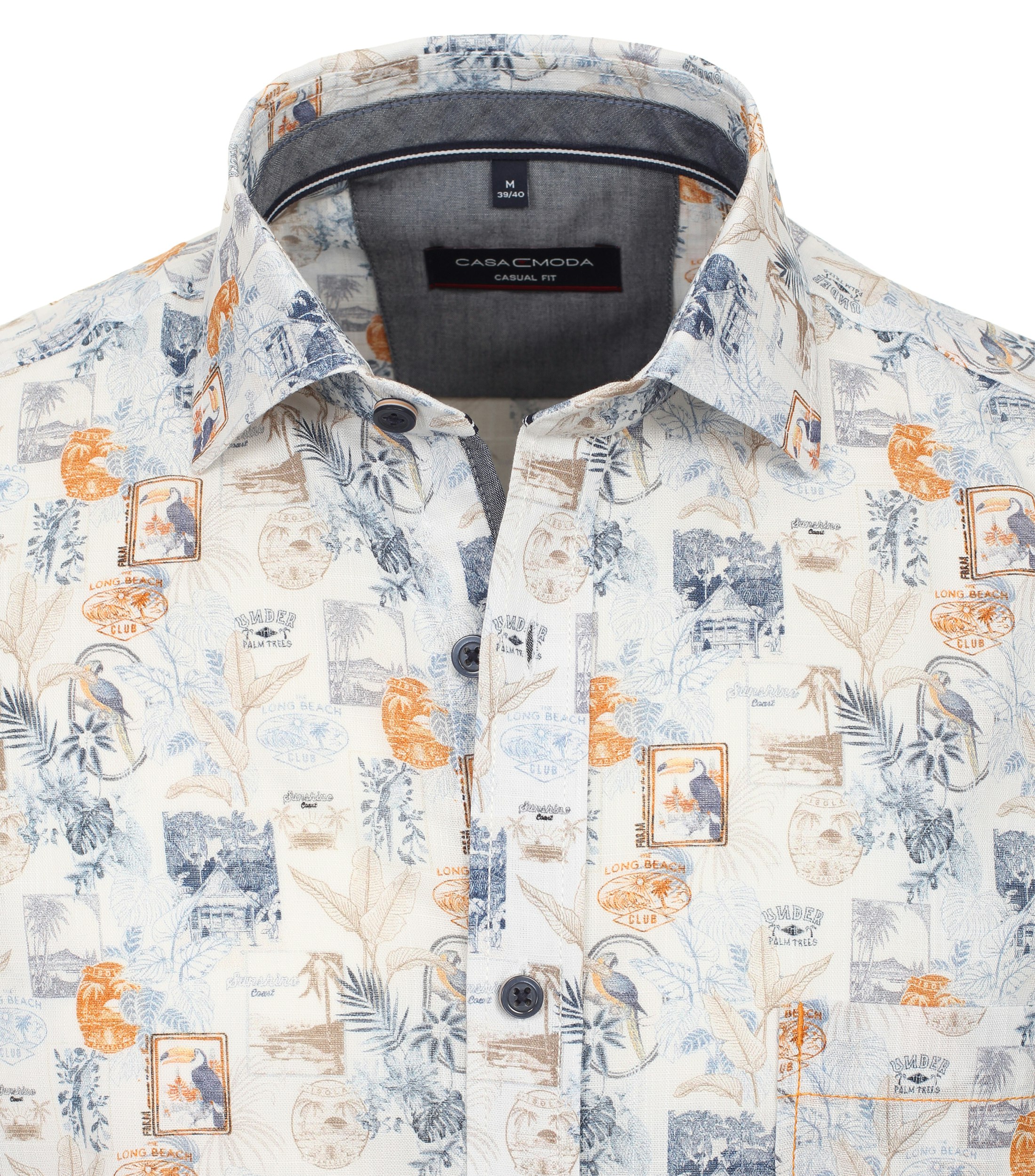 Ein Freizeithemd im Print Muster in der Farbe Mittelblau