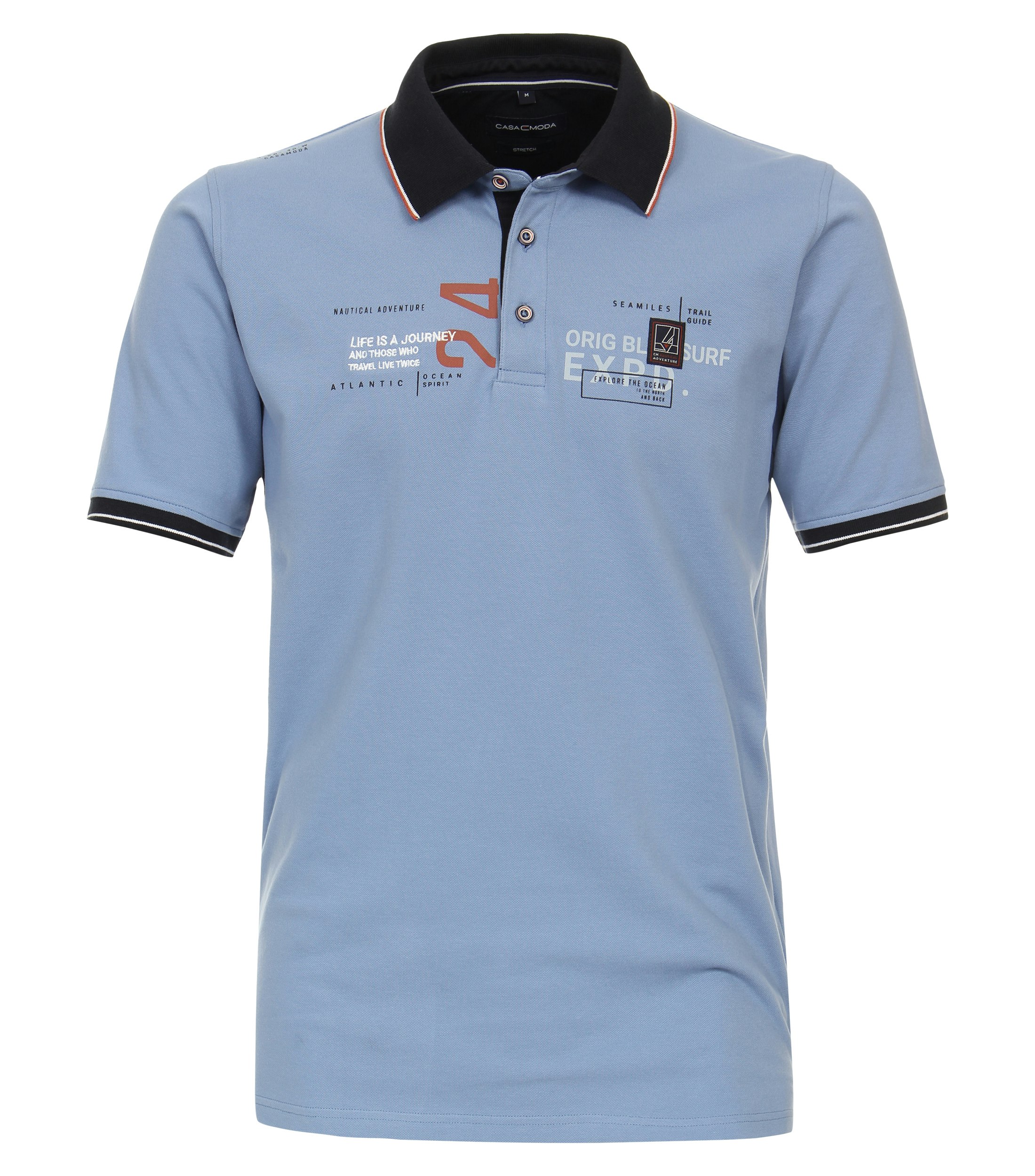 Ein Polo-Shirt im uni Muster in der Farbe Hellblau