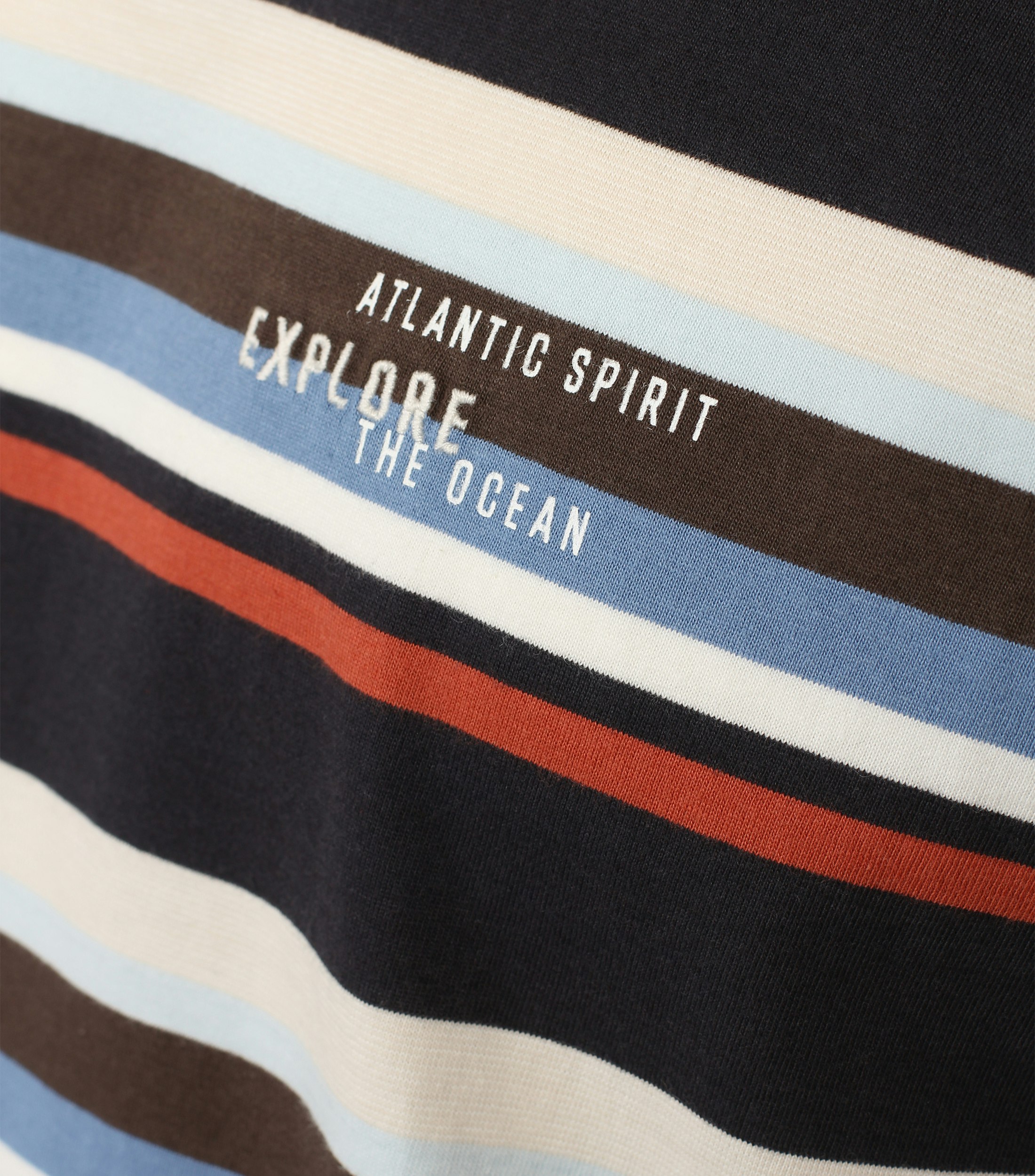 Ein T-Shirt im gestreift Muster in der Farbe Dunkelblau
