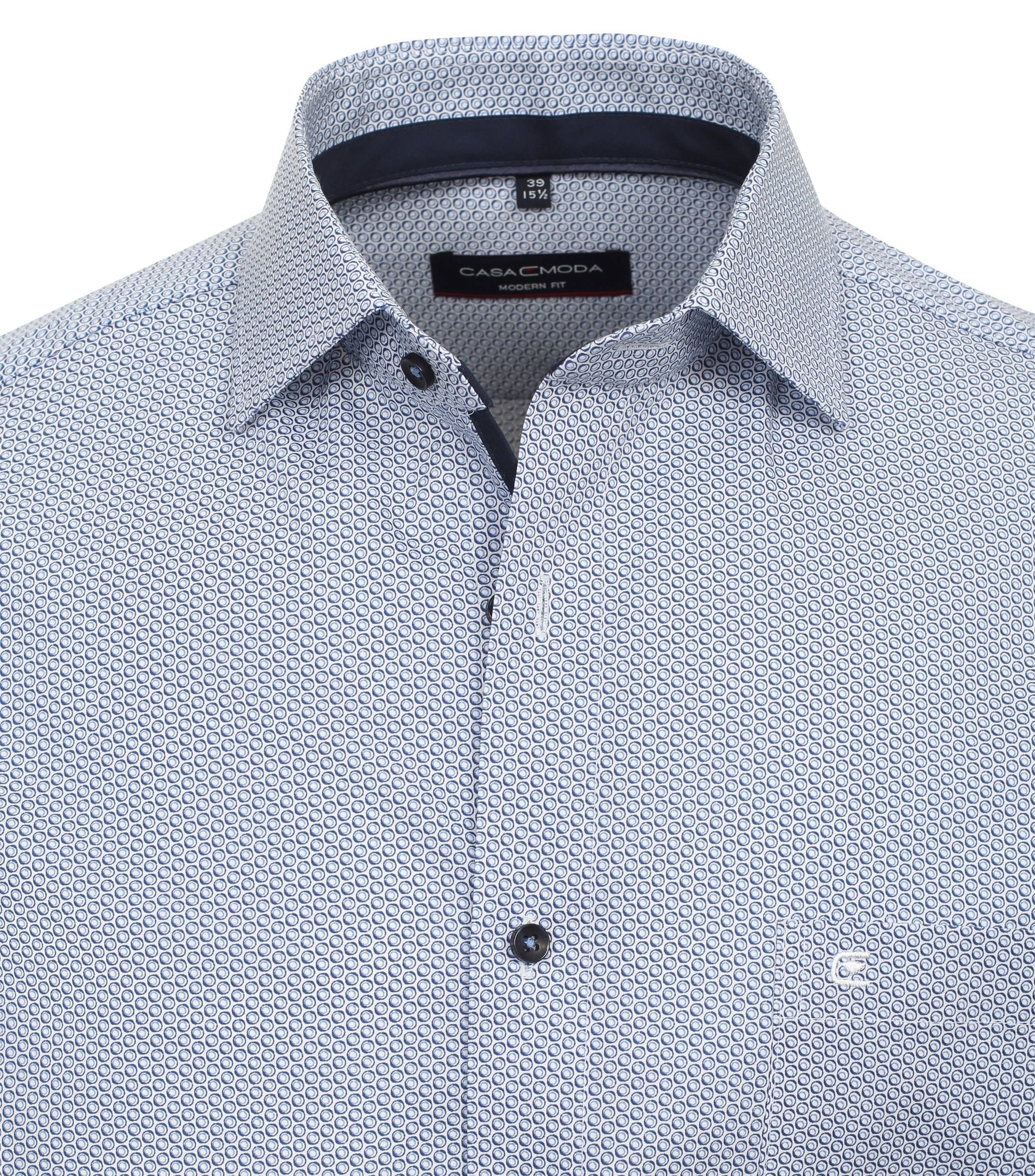 Ein Businesshemd im Print Muster in der Farbe Mittelblau