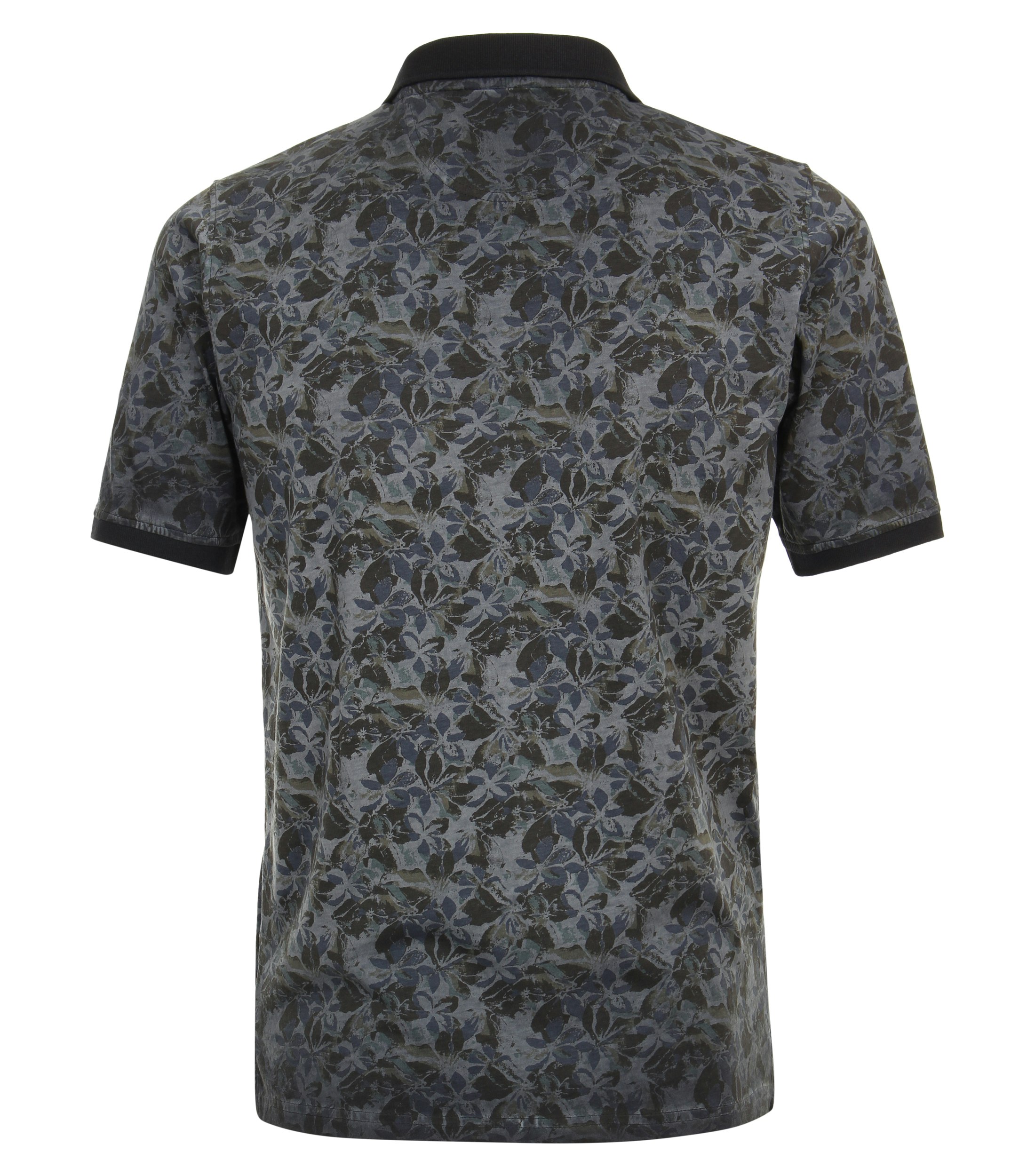 Ein Polo-Shirt im Print Muster in der Farbe Mittelblau