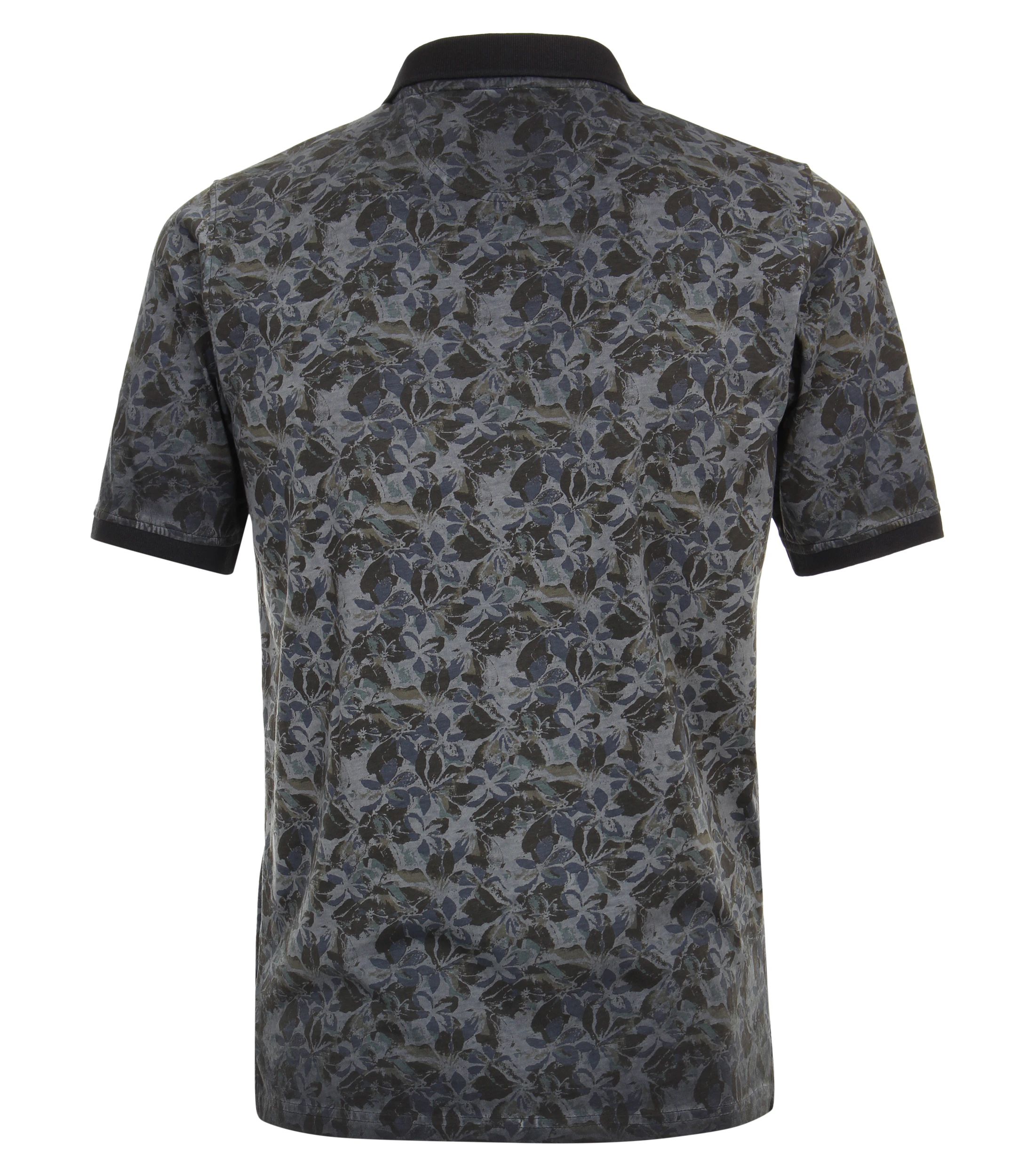Polo-Shirt im gemusterten Design in der Farbe Mittelblau