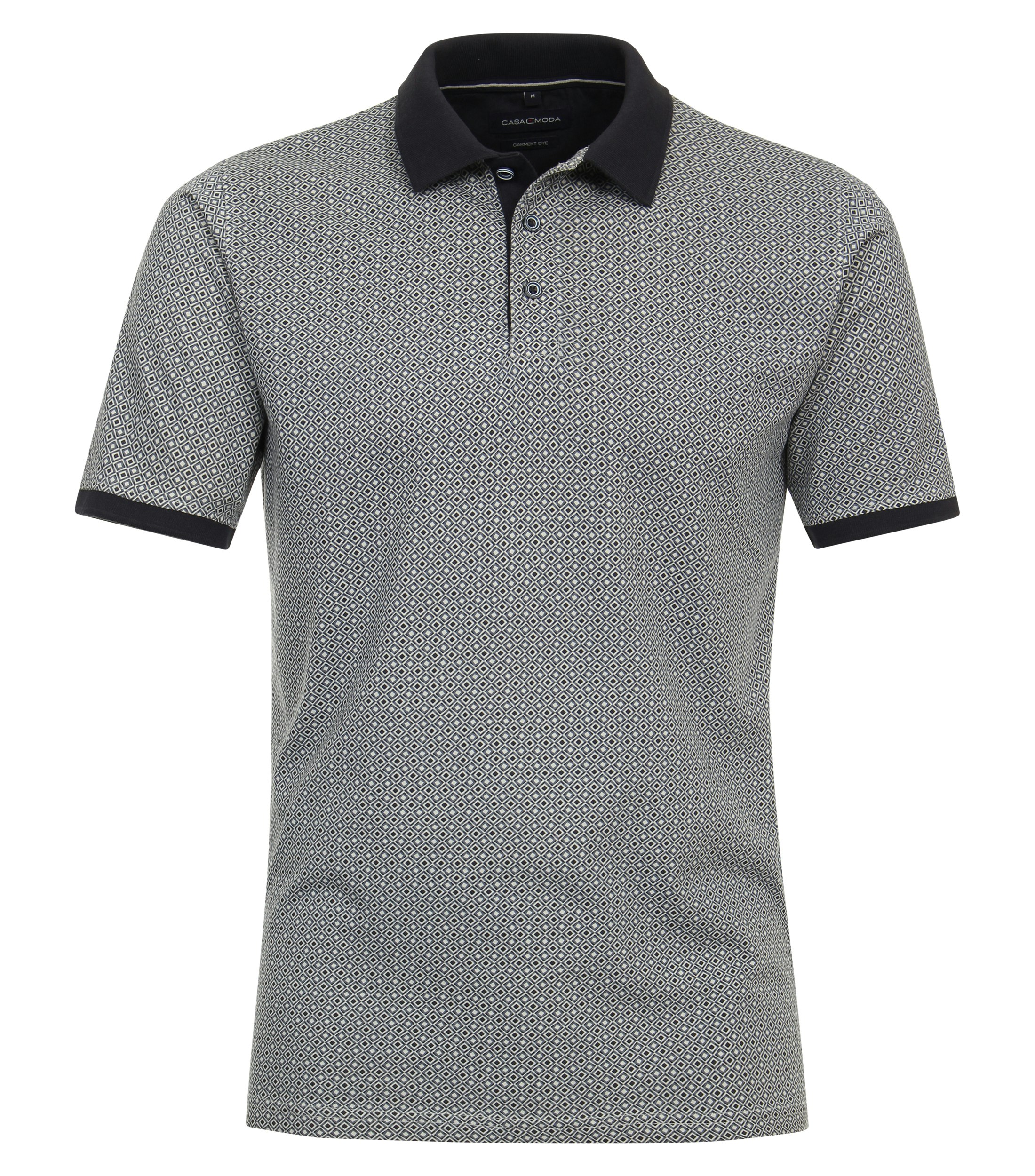 Ein Polo-Shirt im Print Muster in der Farbe Dunkelblau
